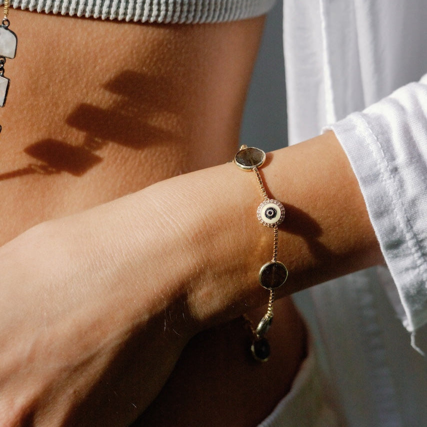 Sarah Labradorite Moon Bracelet