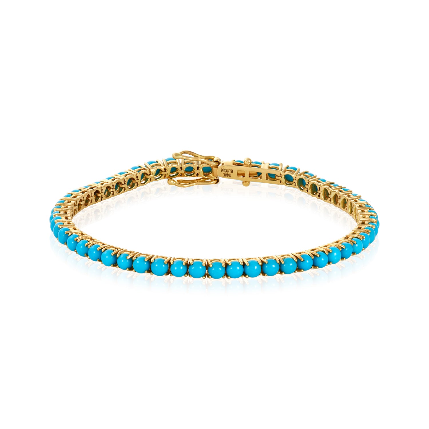 Sleeping beauty Turquoise Tennis Bracelet in 14k