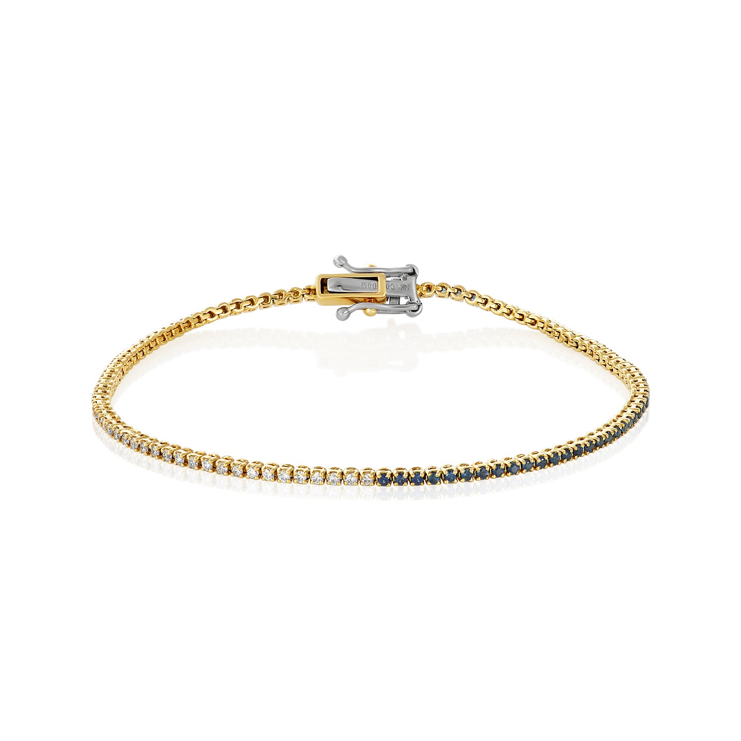 Half Sapphire Half Diamond Tennis Bracelet