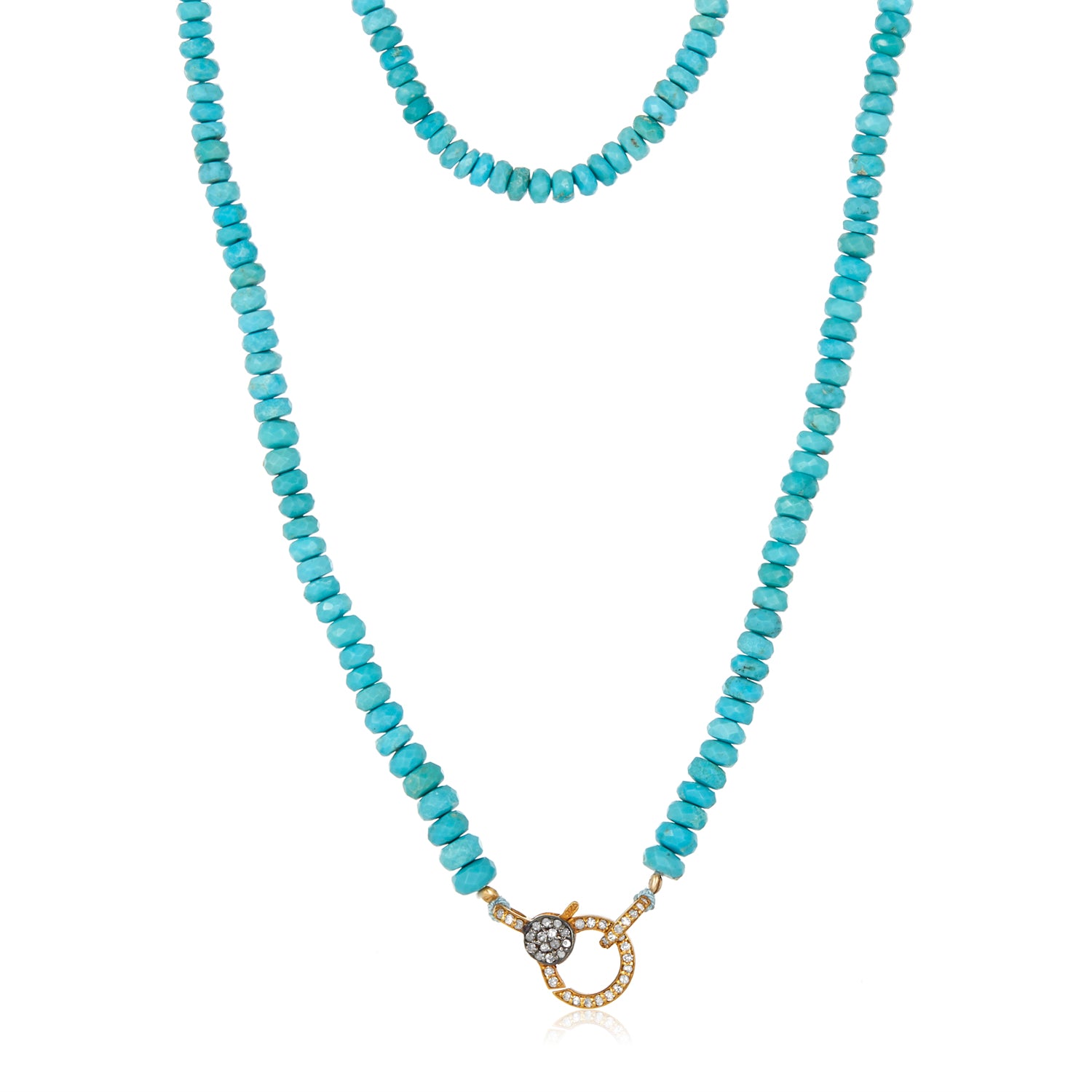 Turquoise Diamond Lock Necklace