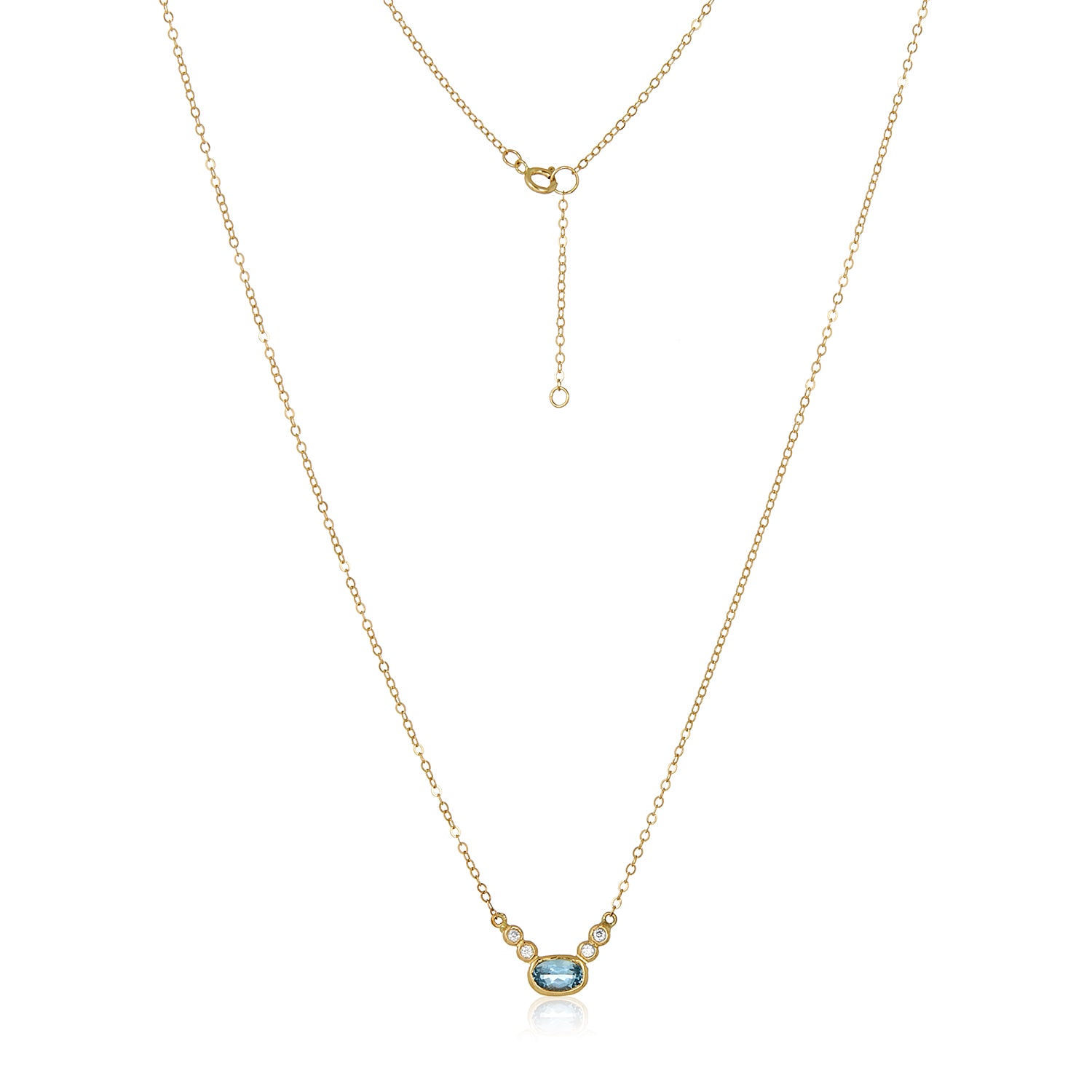Aqua Diamond Ora Necklace in 14k