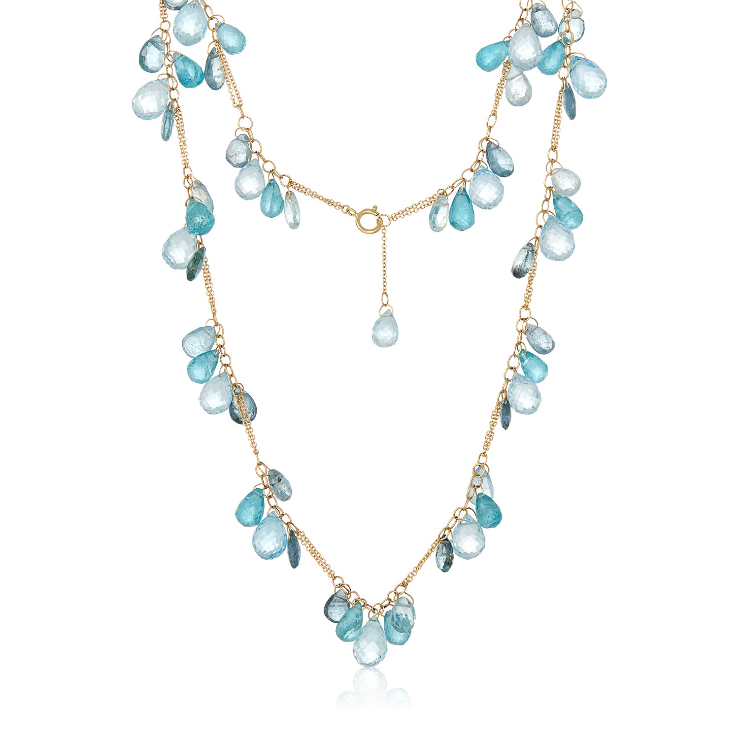 Love In Blue Medley necklace in 14k