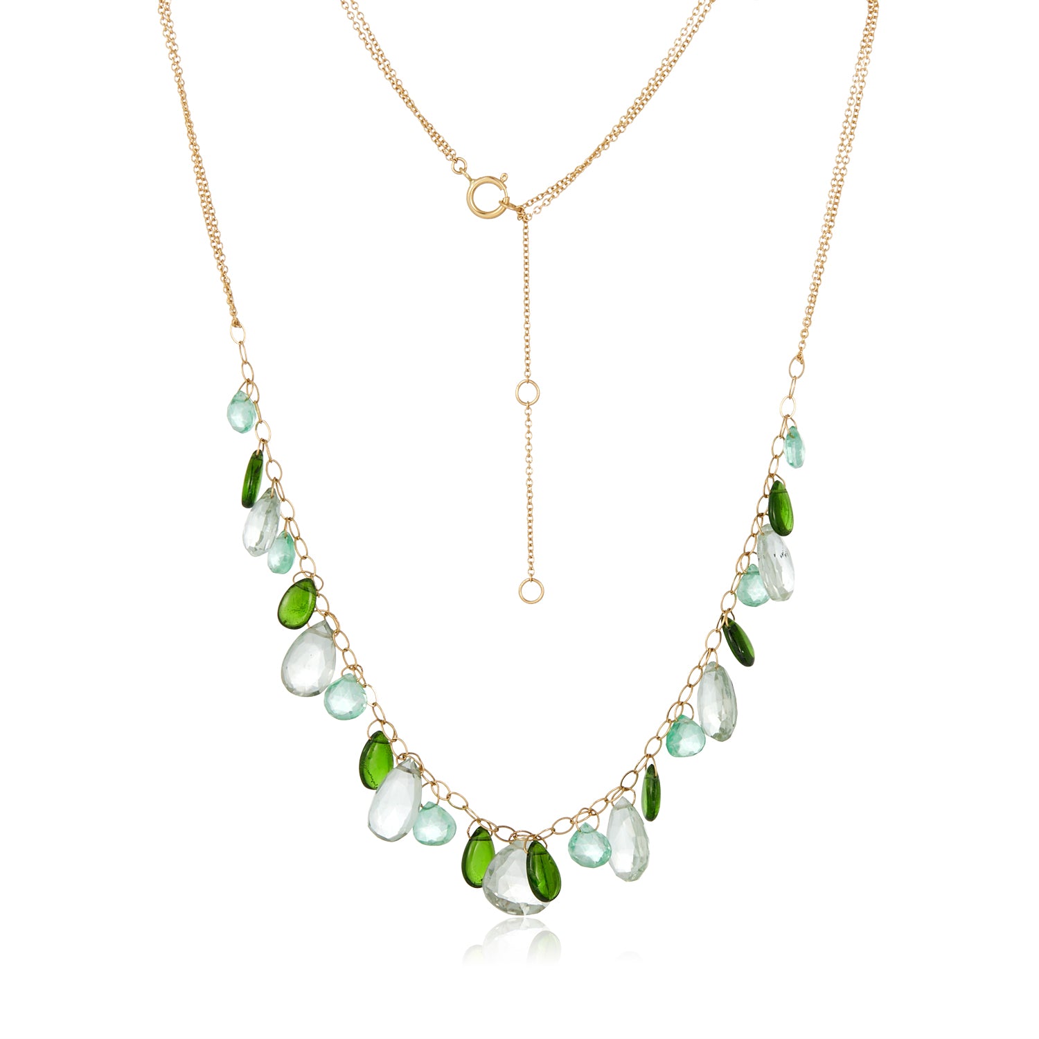 Love In Green Medley necklace 14k