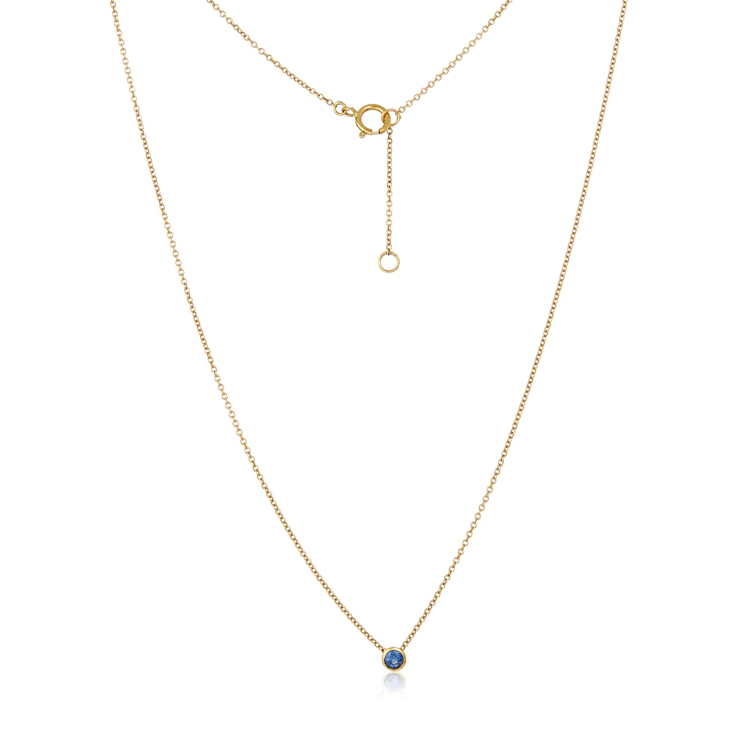 Petite Sapphire Necklace in 14k