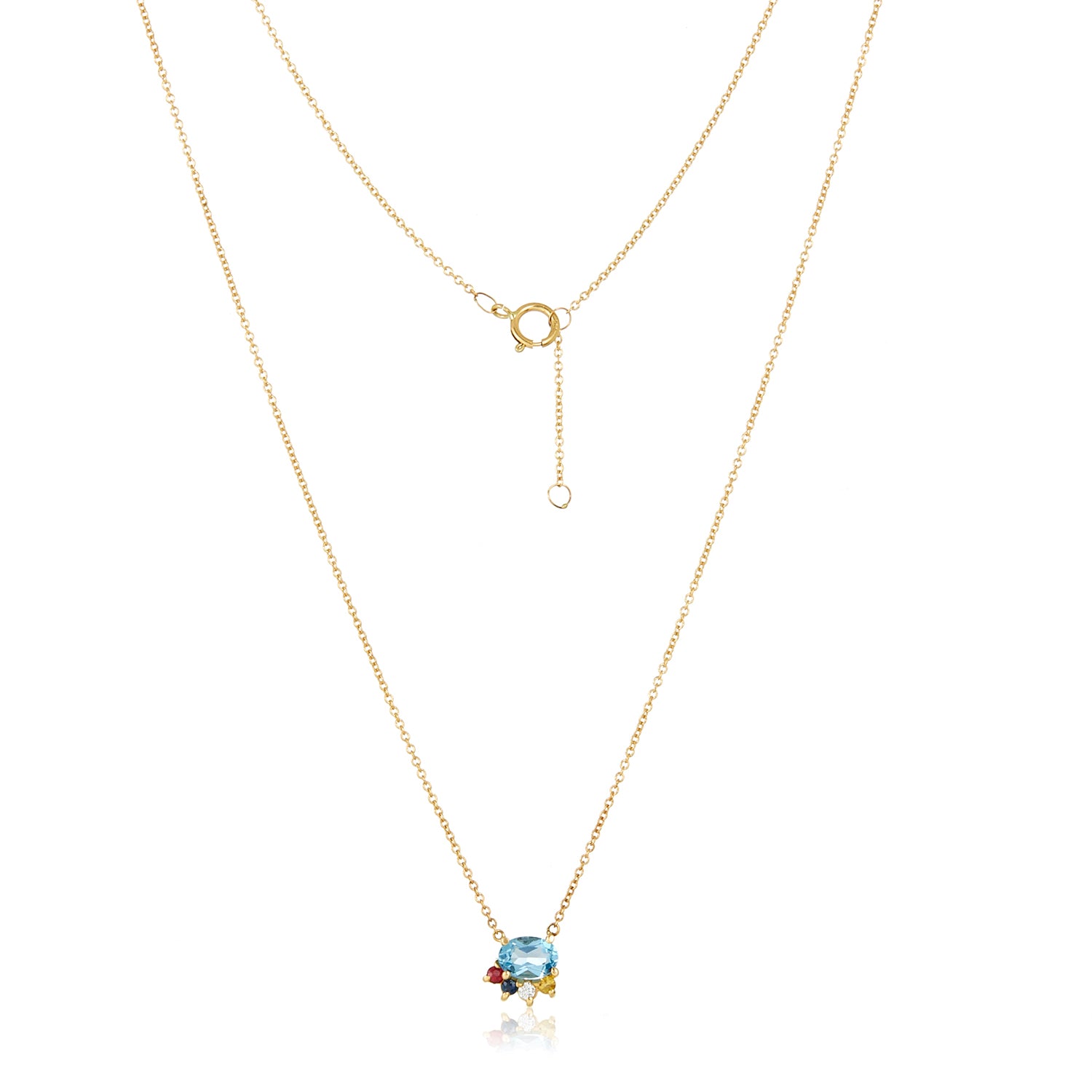 Organic Flare Diamond Necklace 14k