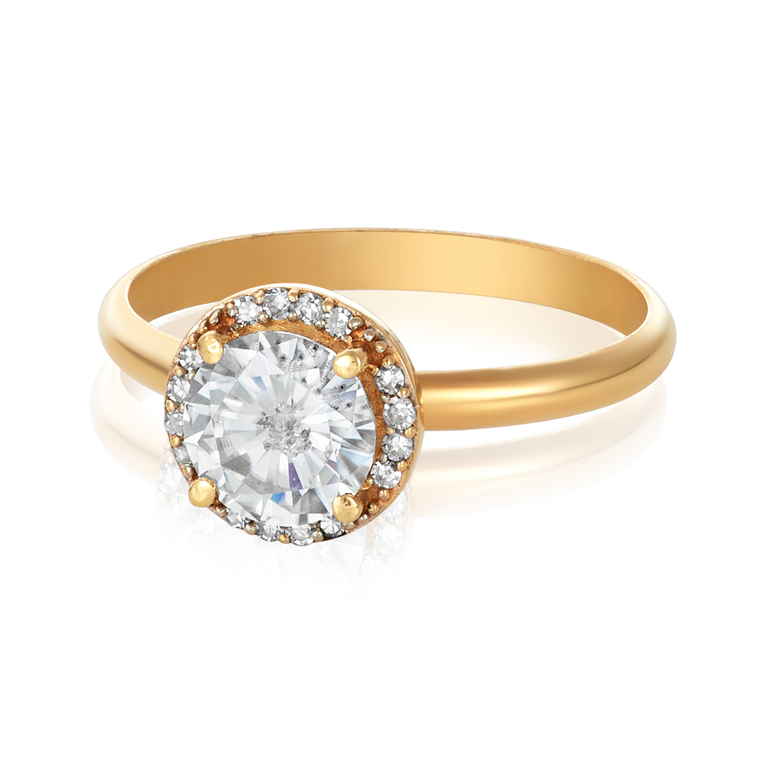Moissanite Forever Halo Diamond Ring in 14k