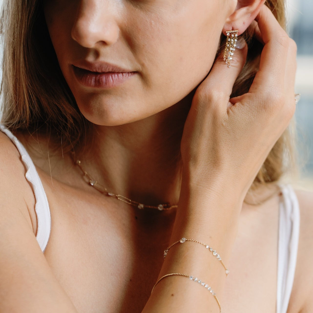 Lab-Grown Diamond Floating Section Bracelet