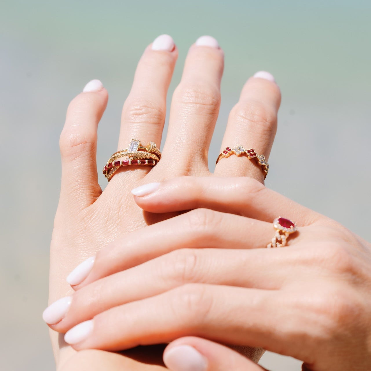 Diamond Crisscross Ruby Ring In 14k