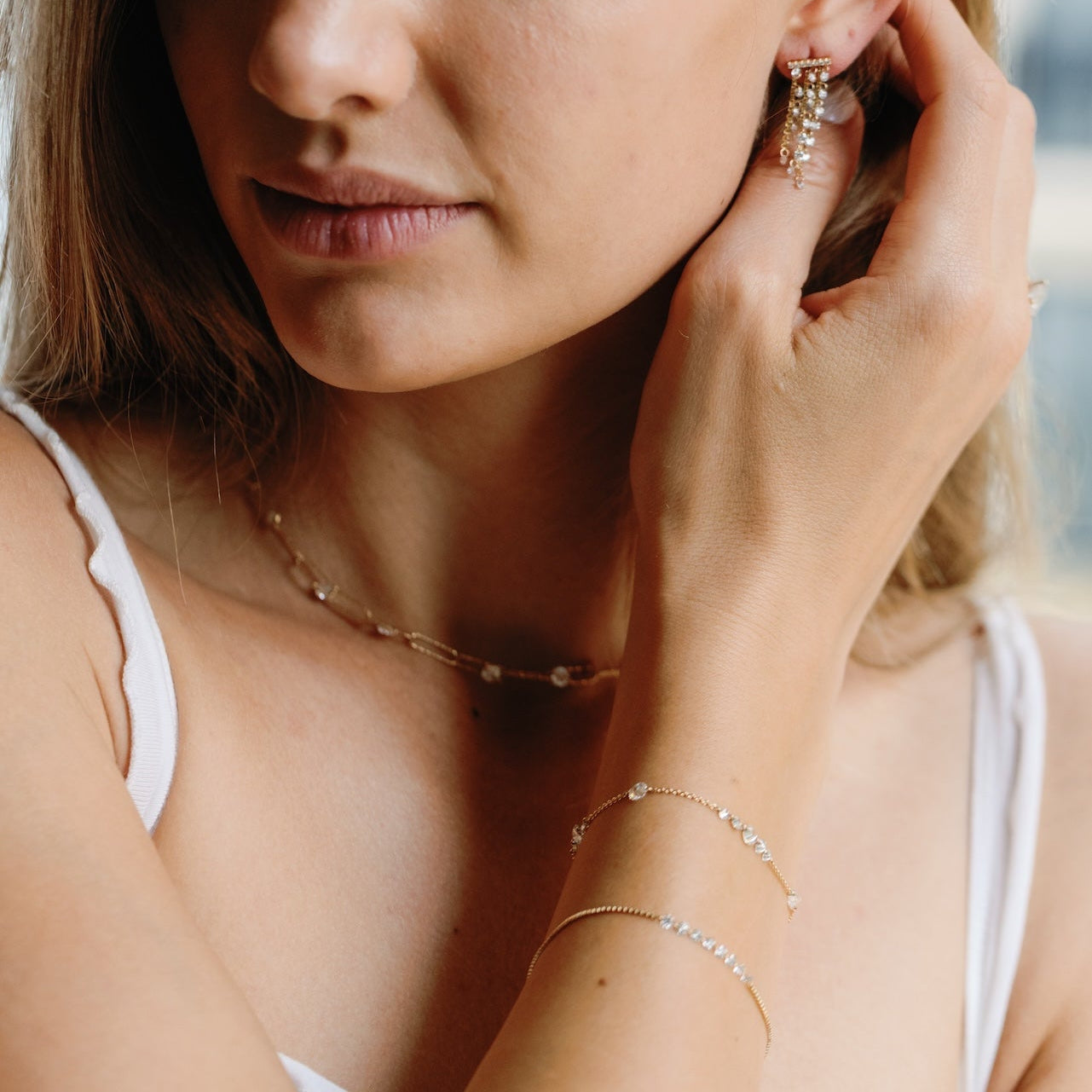 Lab-Grown Floating Diamond Row Bracelet