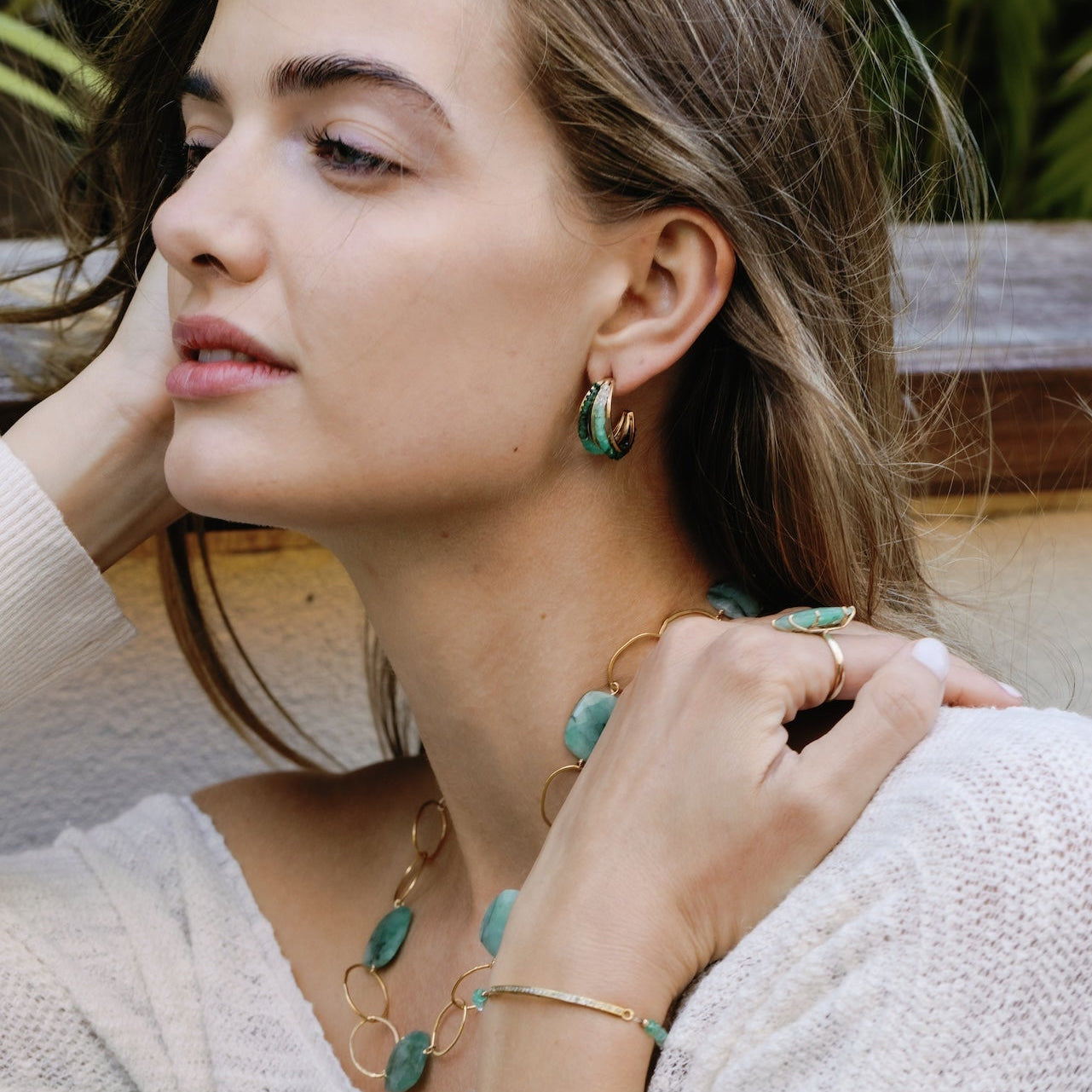 Mia Earrings - Emerald