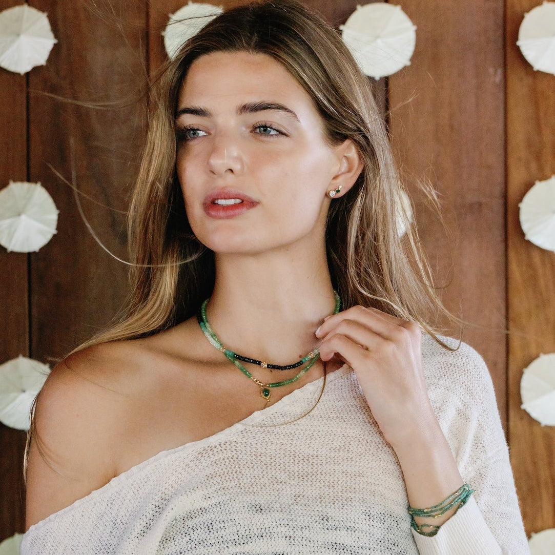 Emerald Crown Choker 14k