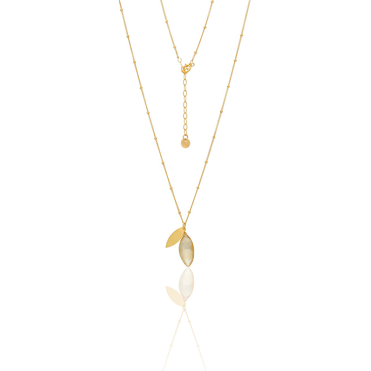 Leaf Gem Necklace - Citrine