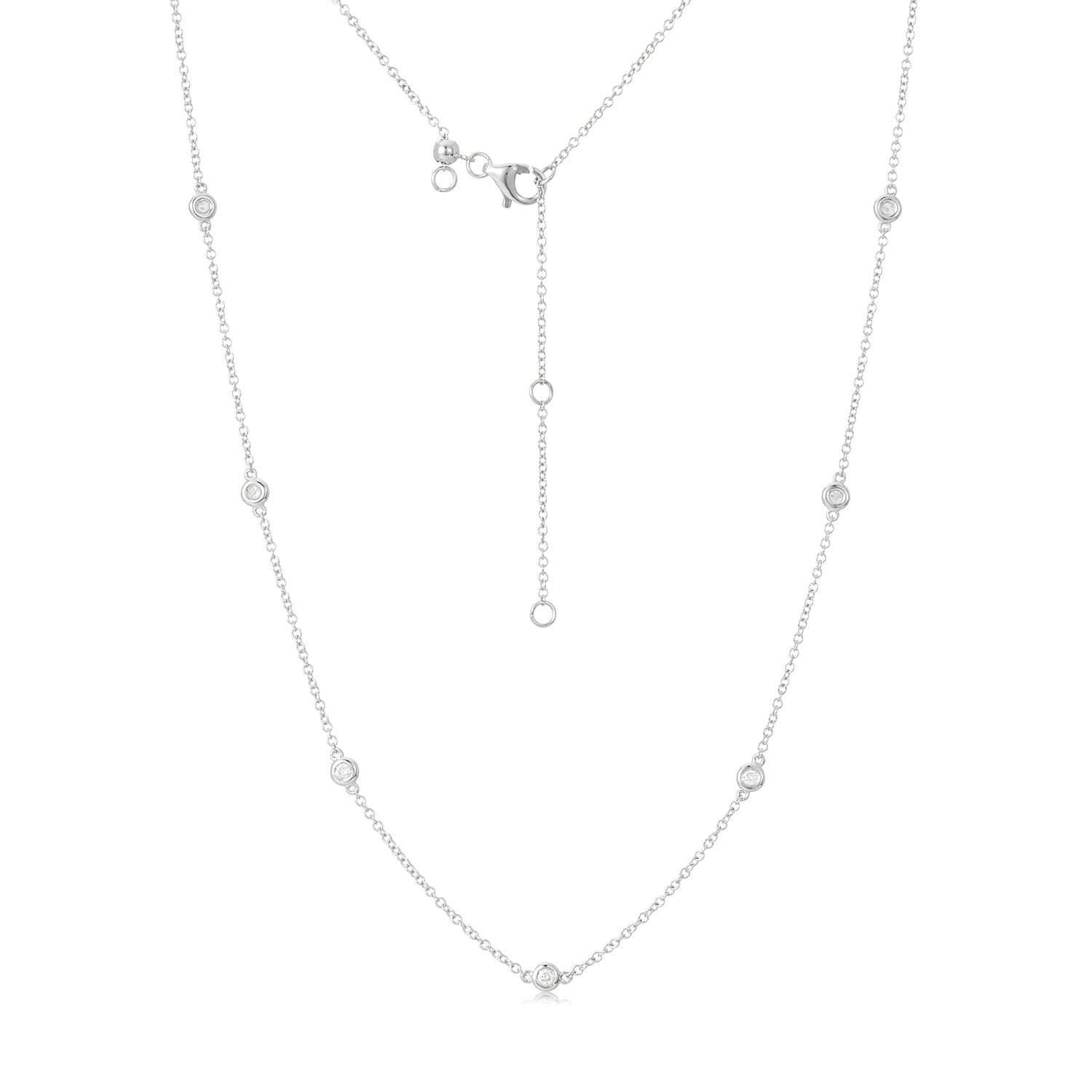 Natural Diamond By The Yard Necklace In 14k