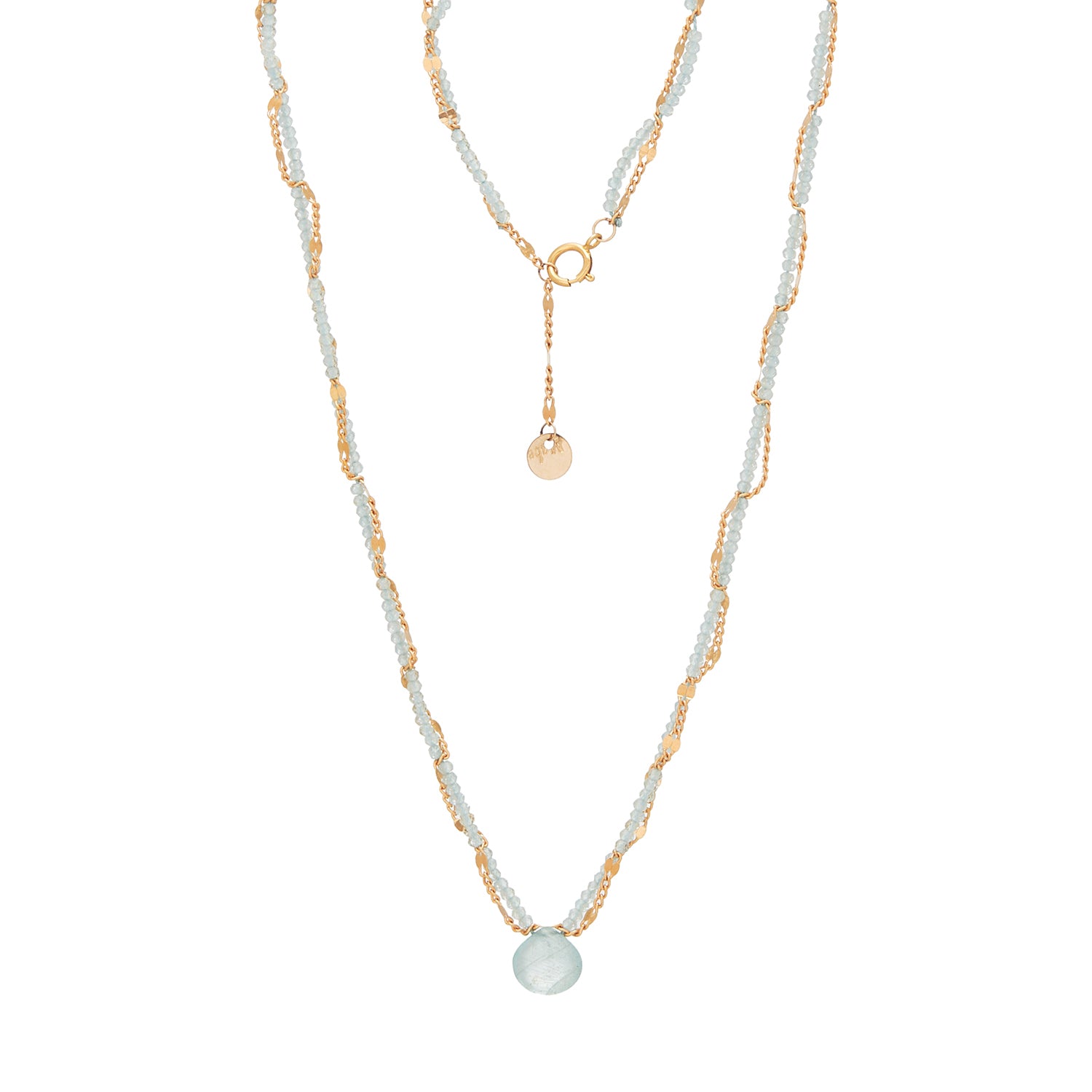 Mini Gem Pendant Twisted Gold Chain Necklace