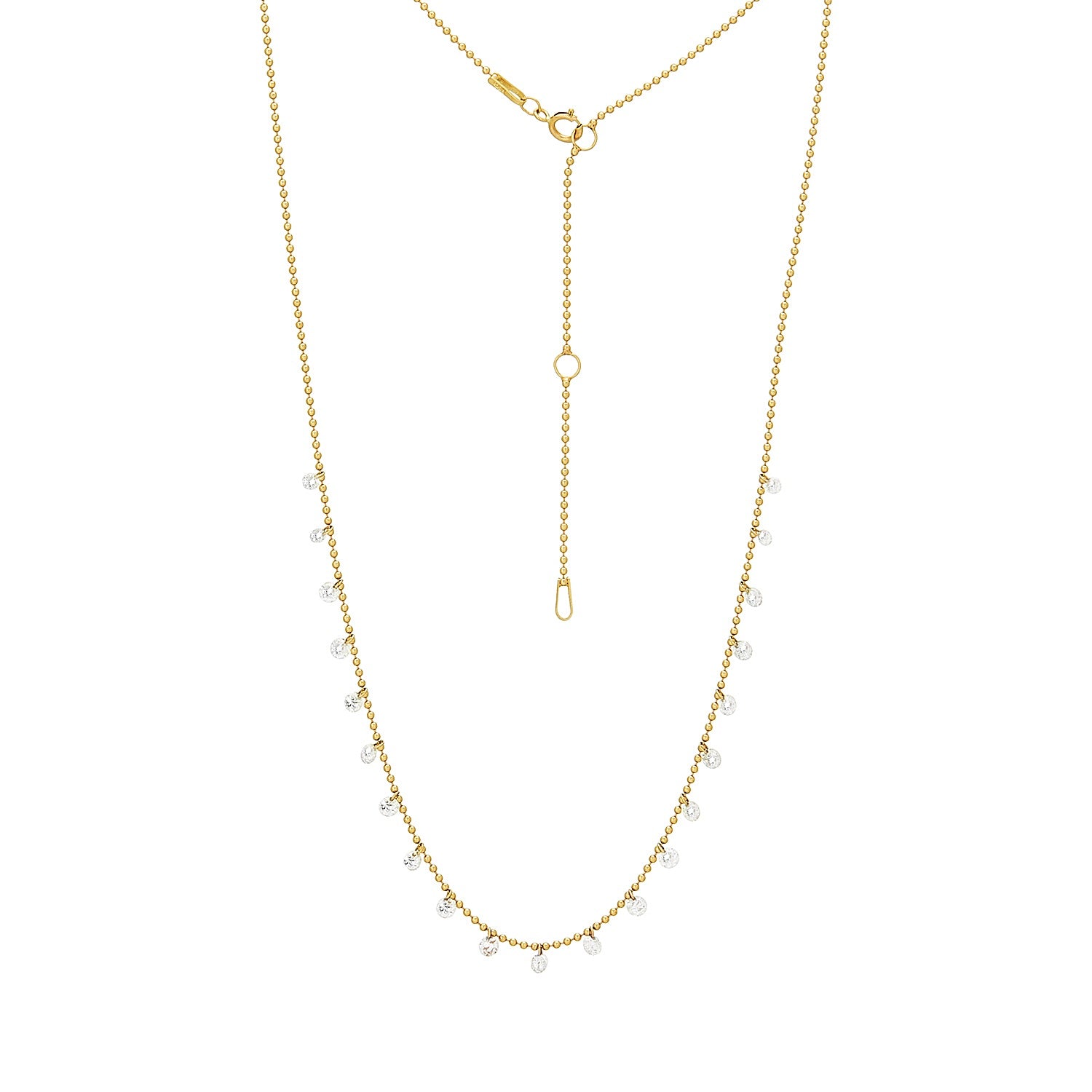 Dangly Lab-Grown Diamonds Necklace 14k