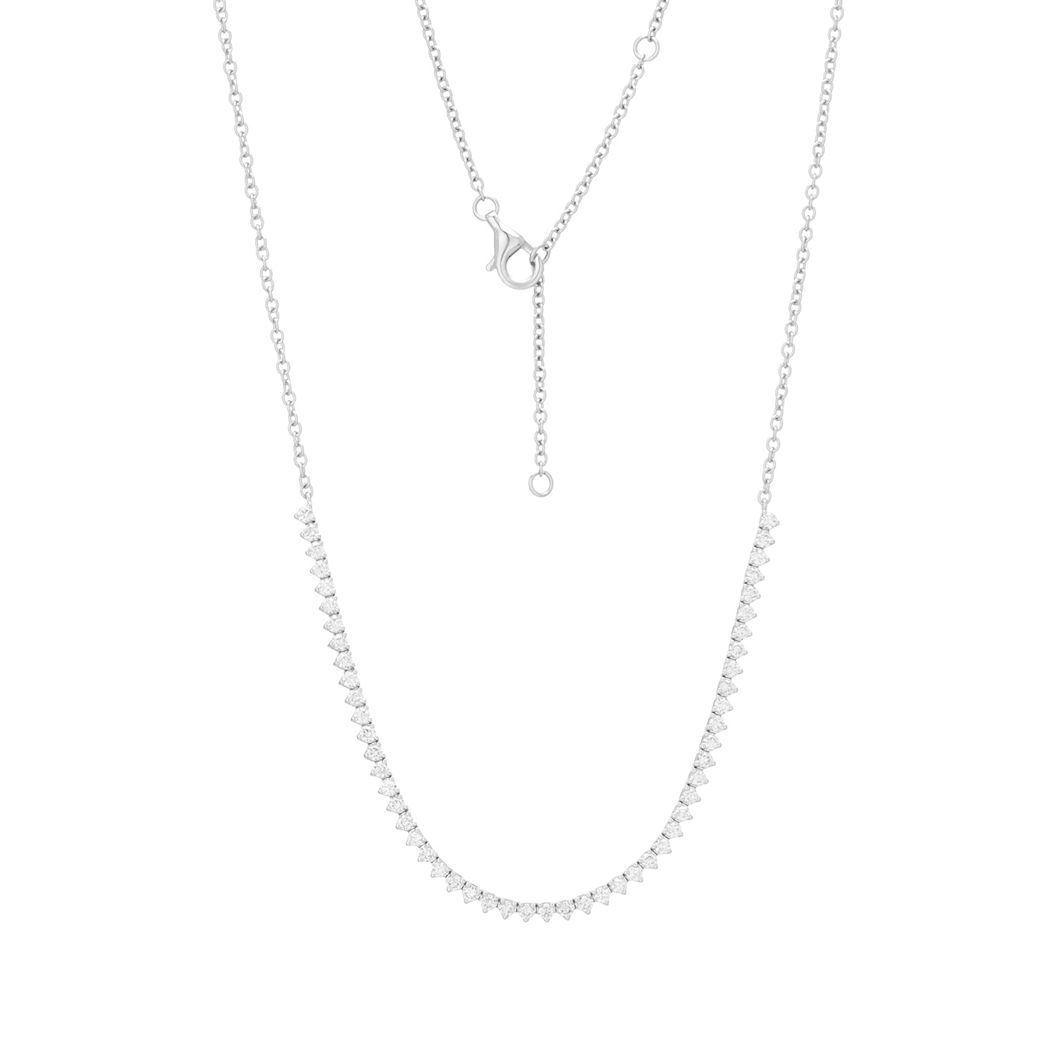 Half Diamond Tennis Necklace 14K