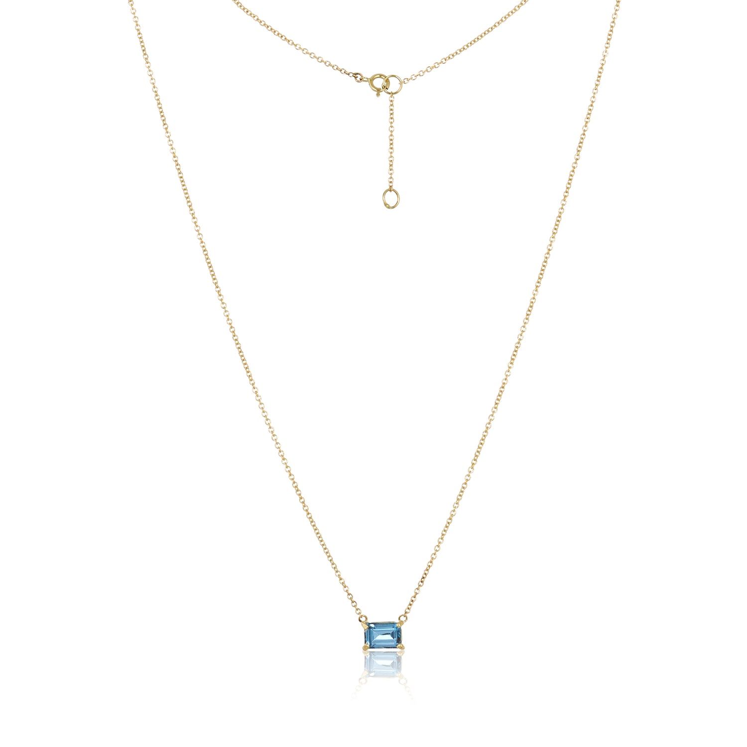 Petite Blue Topaz Necklace in 14k