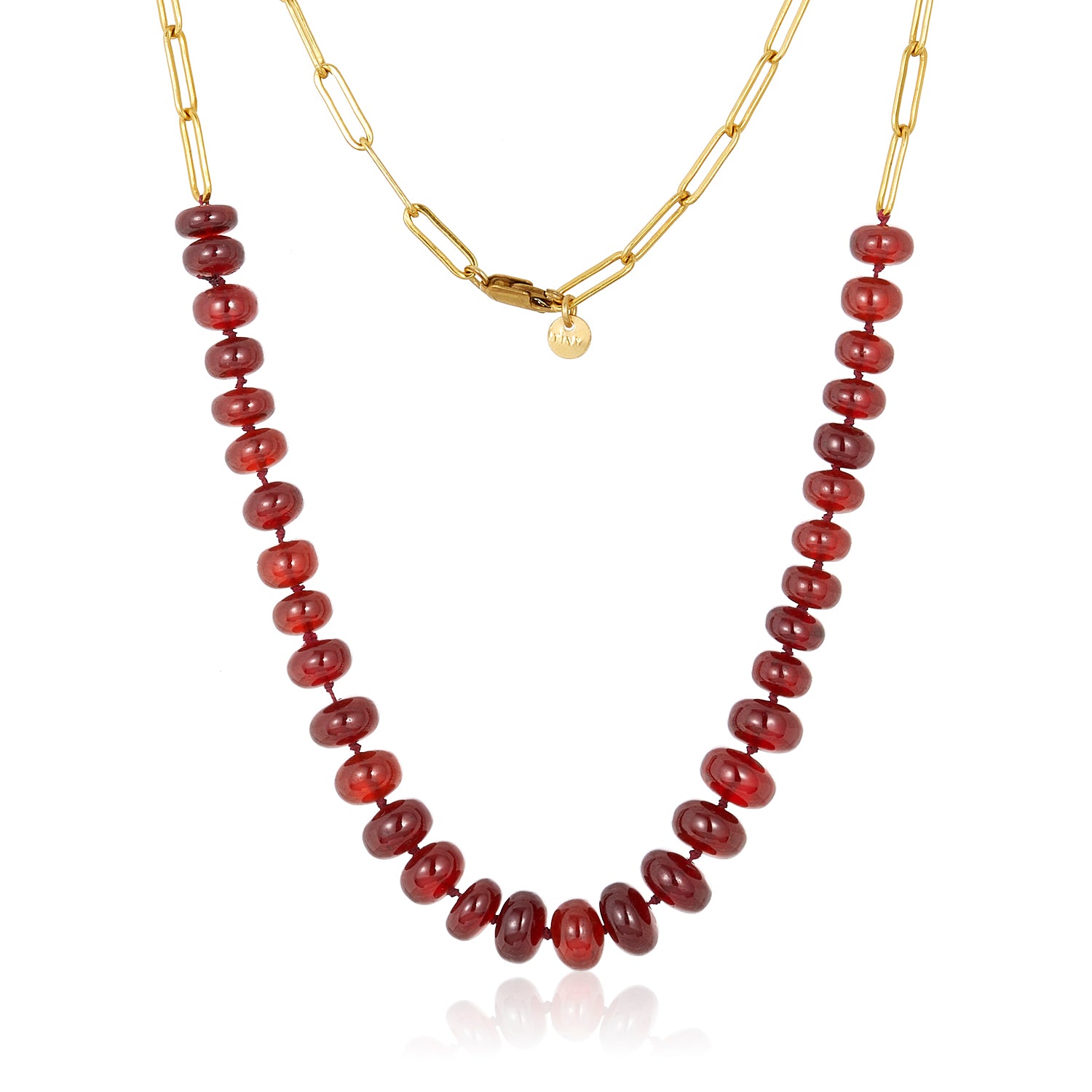 Garnet Paperclip Necklace