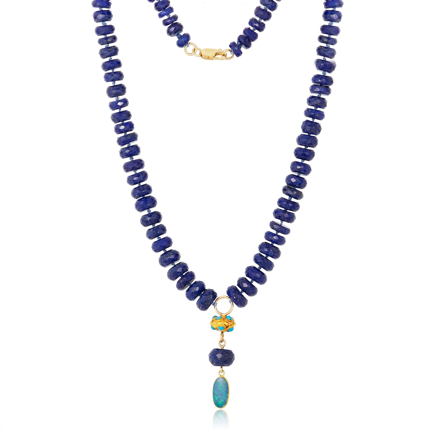 Avery Lapis Trio Charms Necklace in 14k