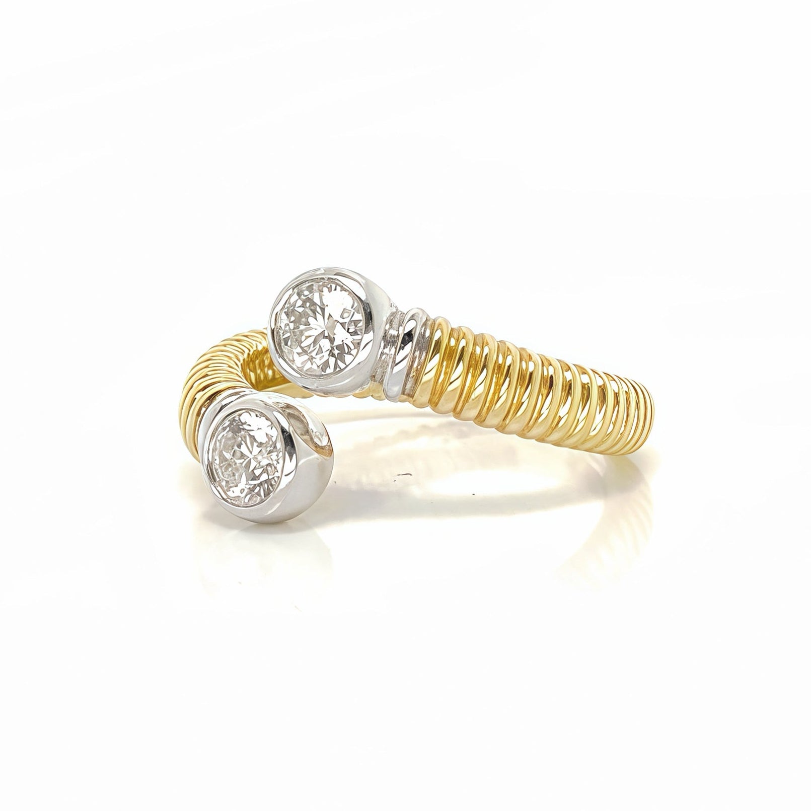 Open Diamond Bypass  Ring In 18K