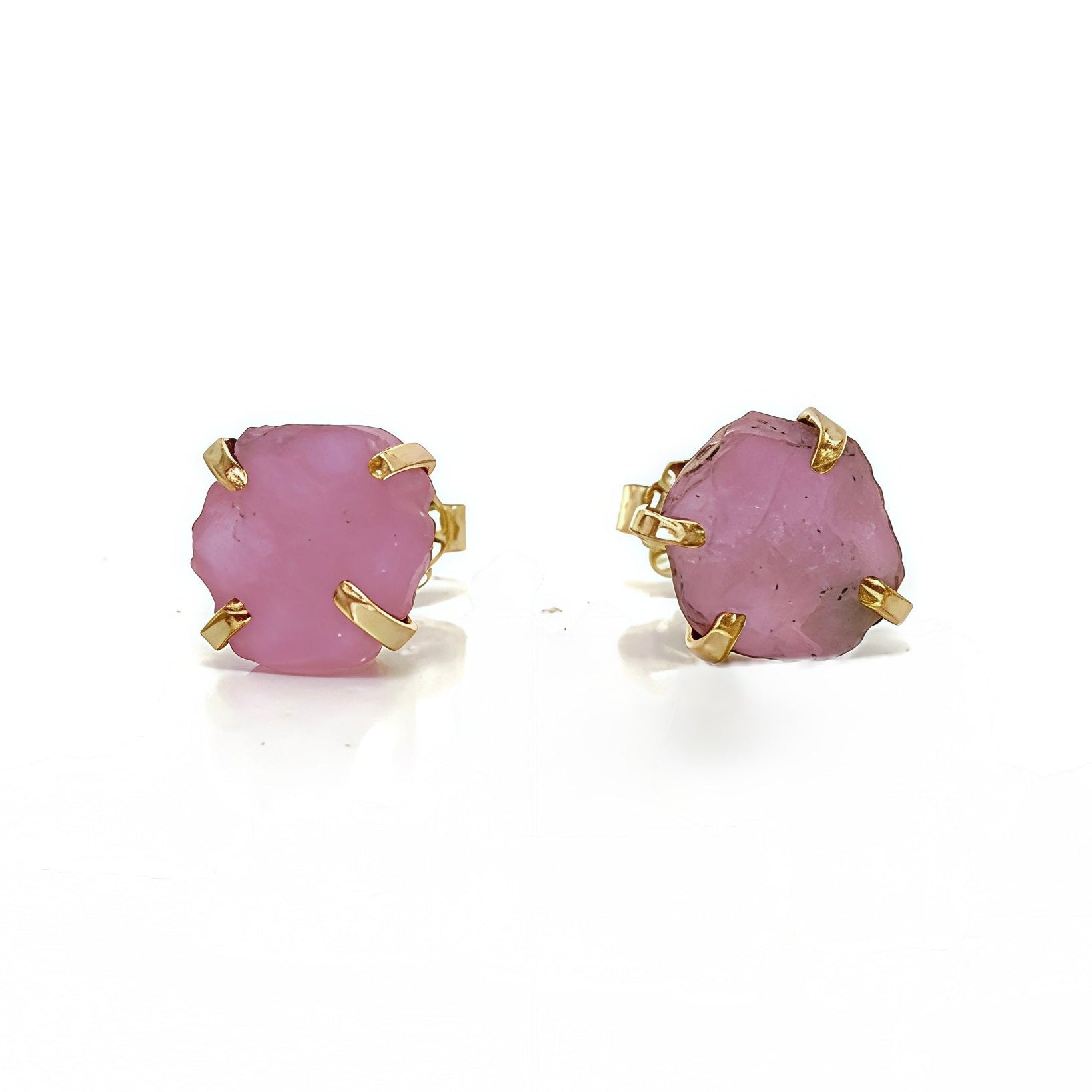 Pink Slice Sapphire Studs