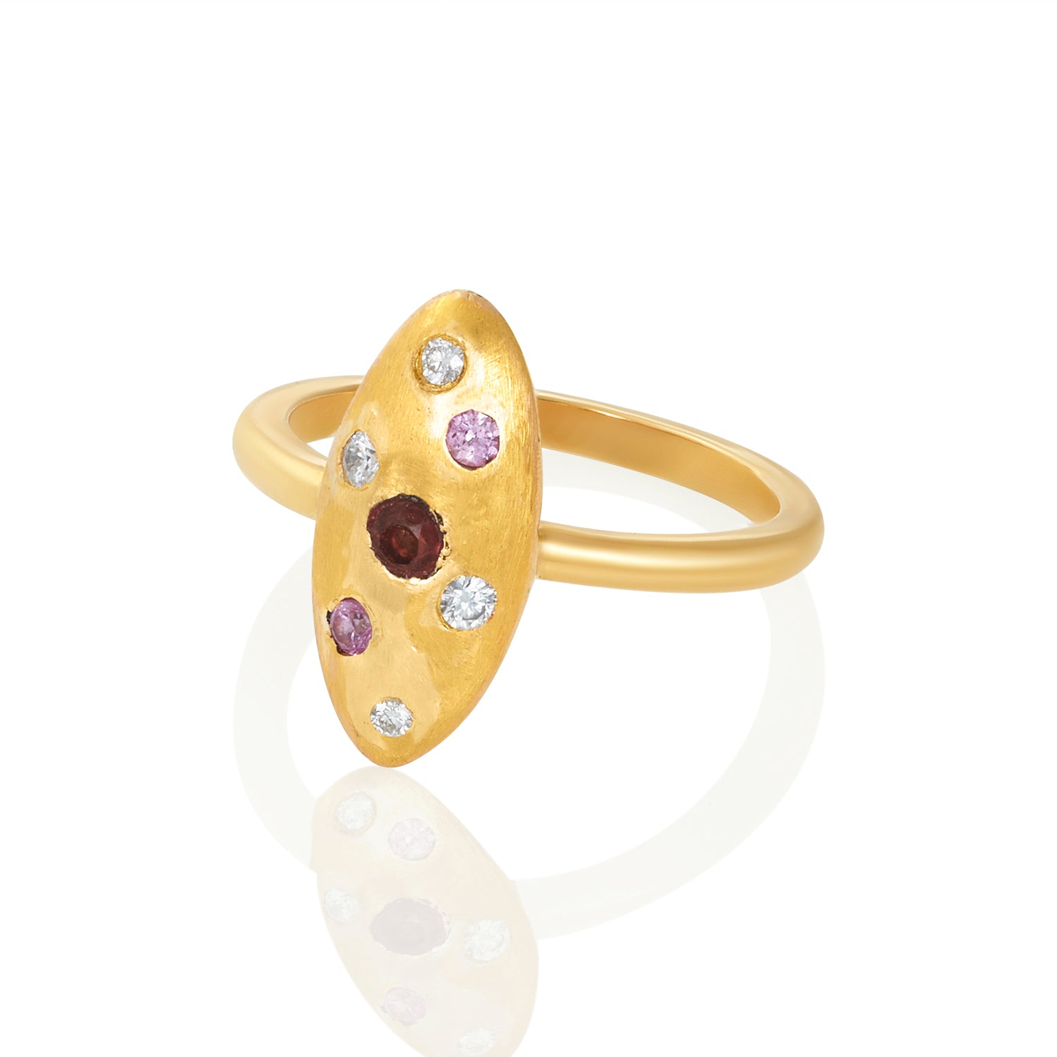 Sapphire Diamond Ring In 18K
