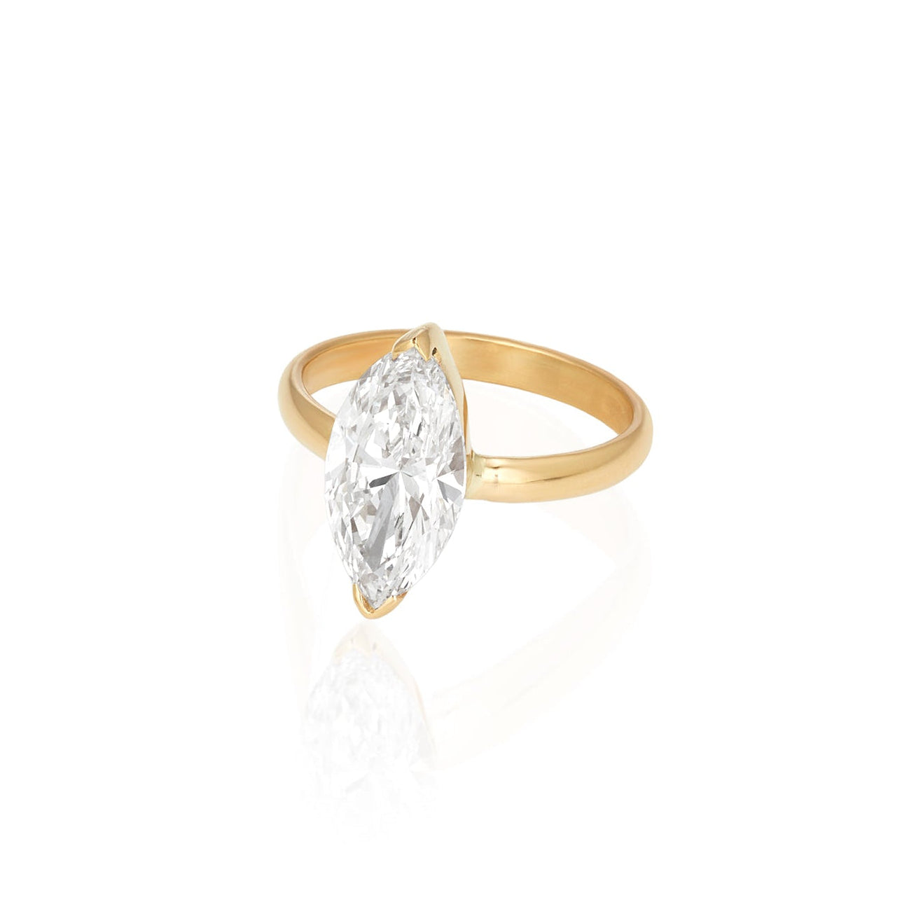 Lab-grown Marquise Diamond Ring In 14k