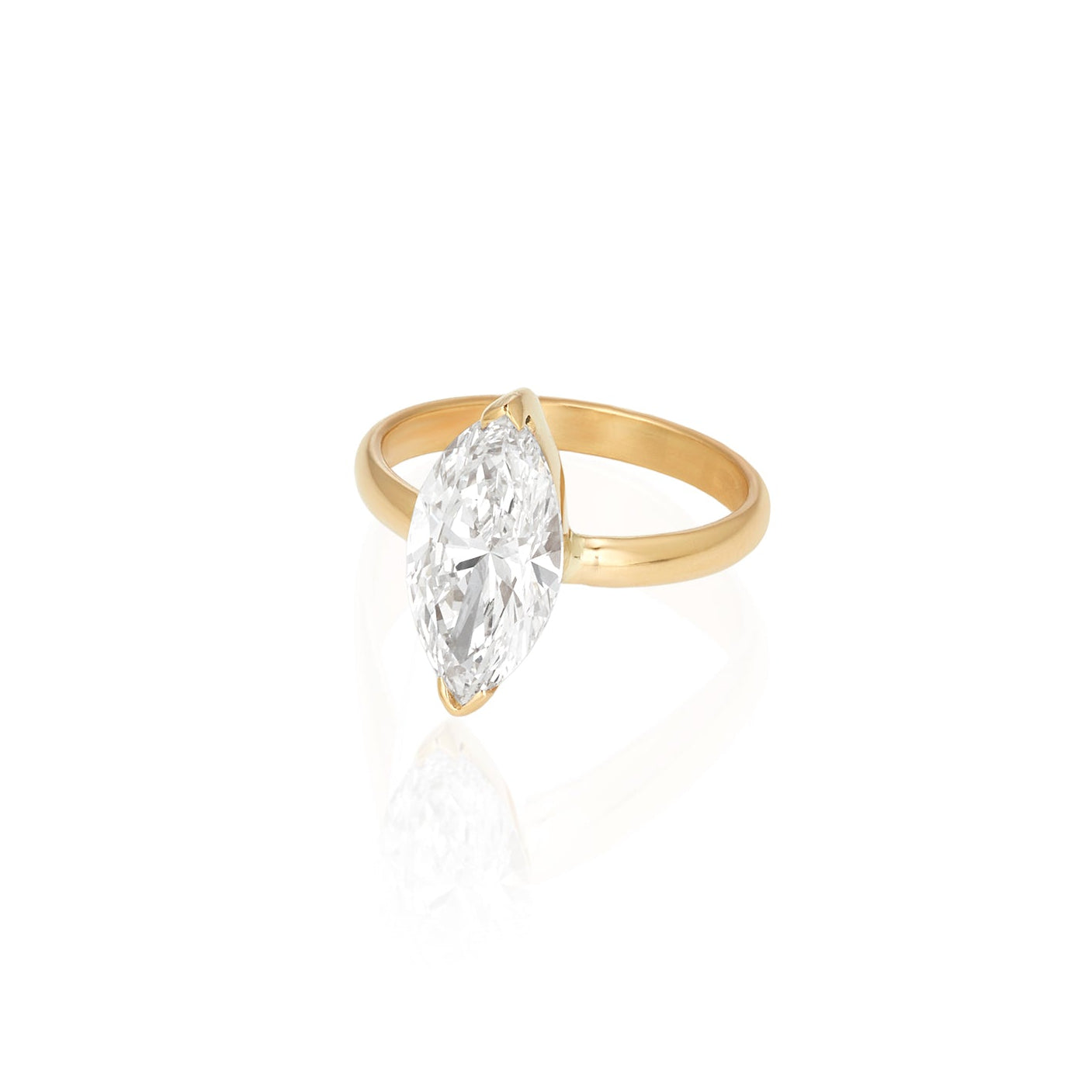 Lab-grown Marquise Diamond Ring In 14k
