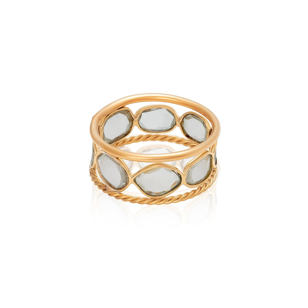 Moissanite Slice Framed Ring