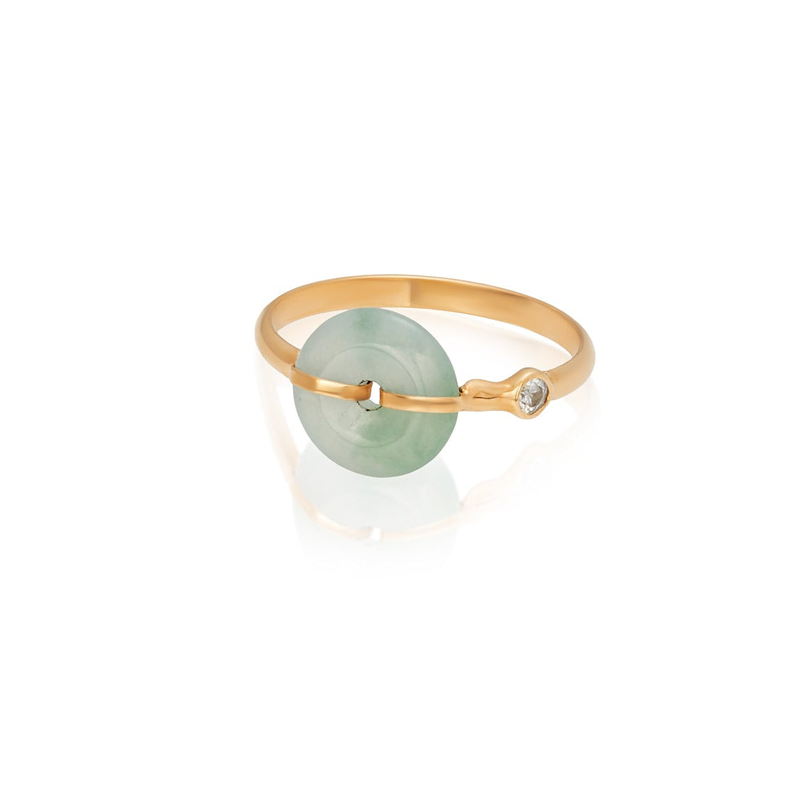 Jade Diamond By The Side Ring