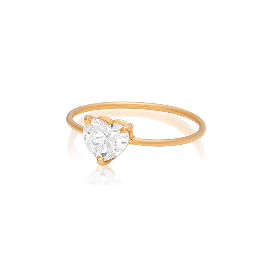 Heart Shaped Lab Diamond Ring 14K