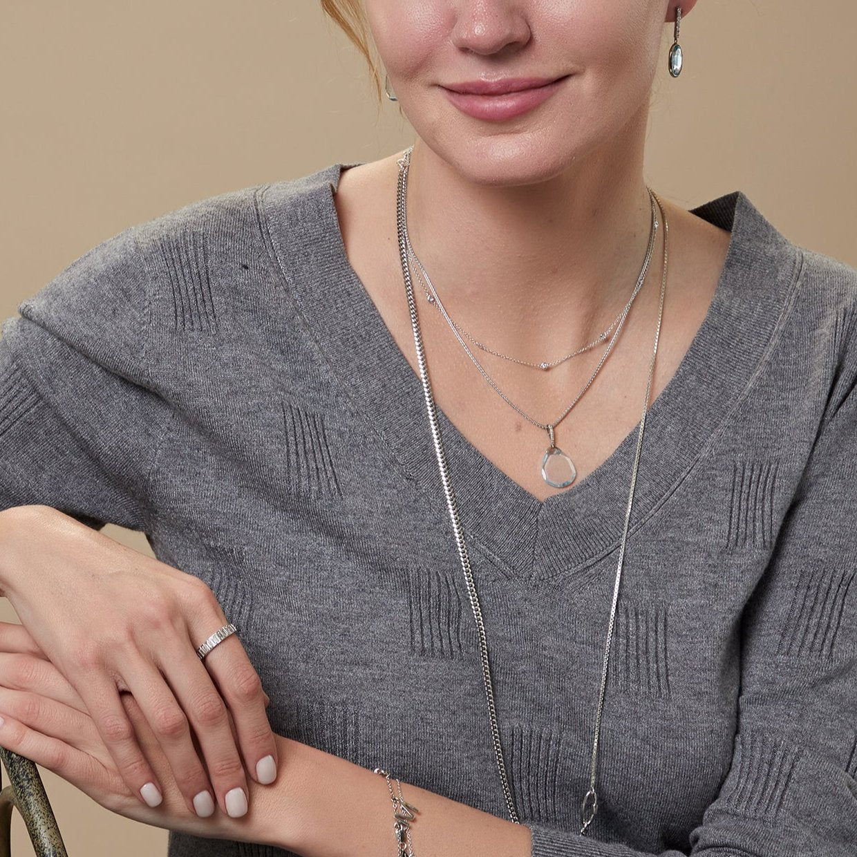 Natural Diamond By The Yard Necklace In 14k