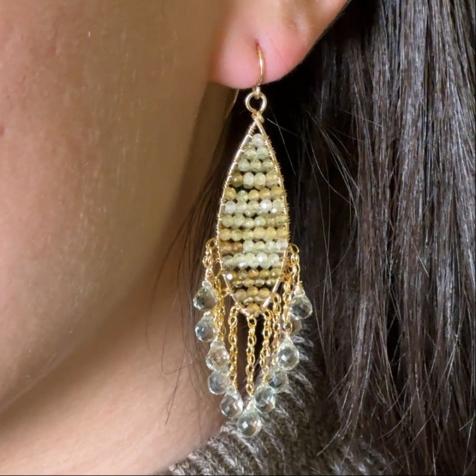 Glamour in Ruby Or Green Garnet Earrings