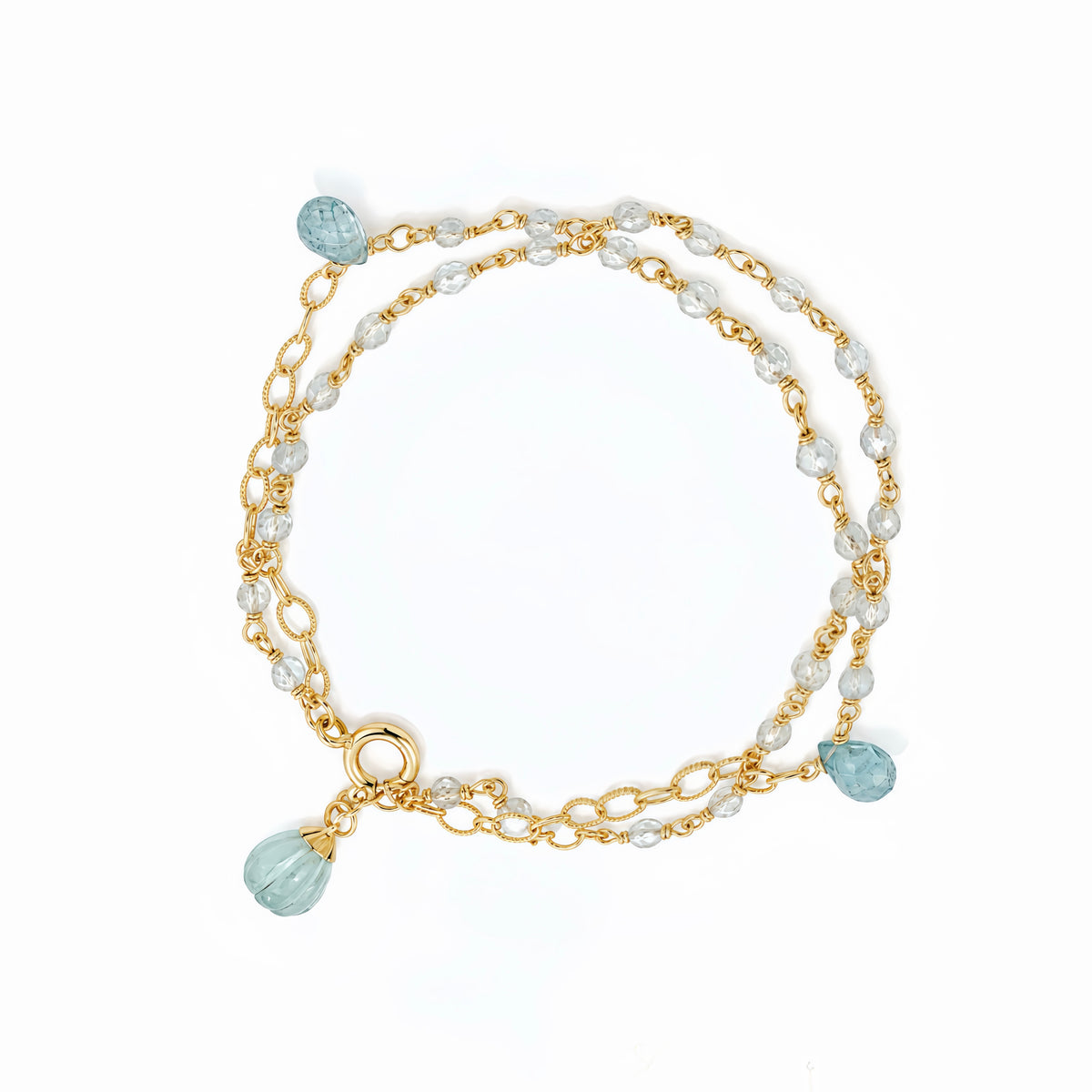 Merry Go Round Double Strand Bracelet - Blue
