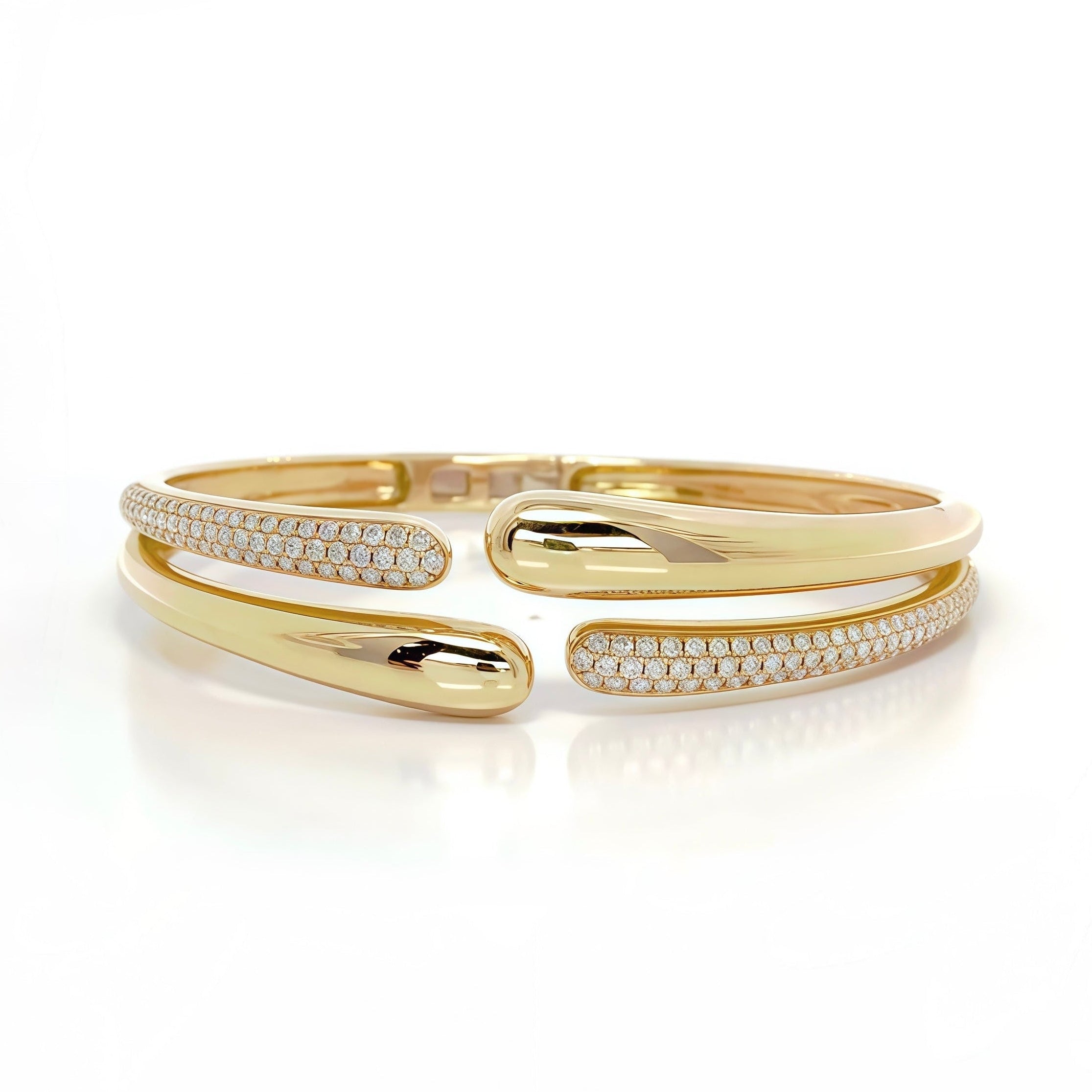 Diamond Double Bangle 14k gold