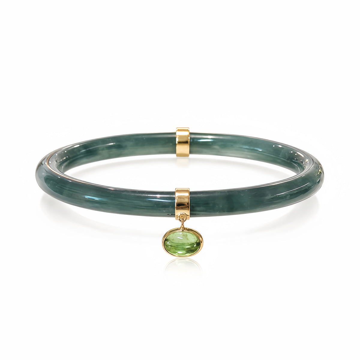 Guatemala Jade Bangles Diamond Gem 14K