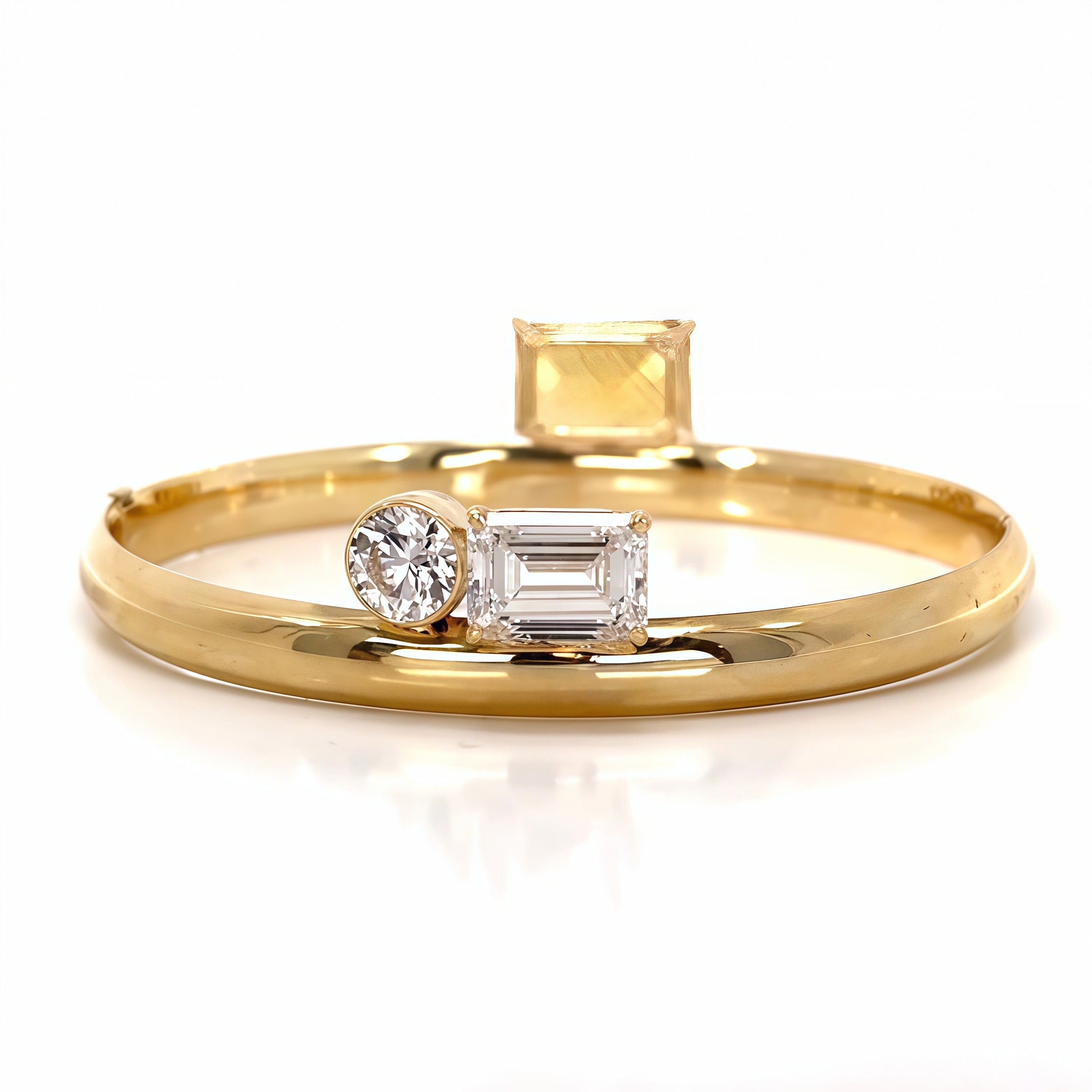 Lab-grown Diamond Citrine Bangle