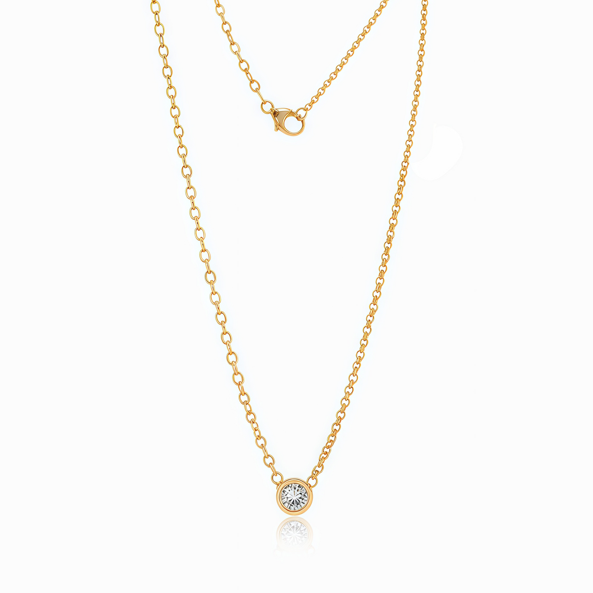 Lab-grown Diamond Solitaire Pendant Necklace 14k