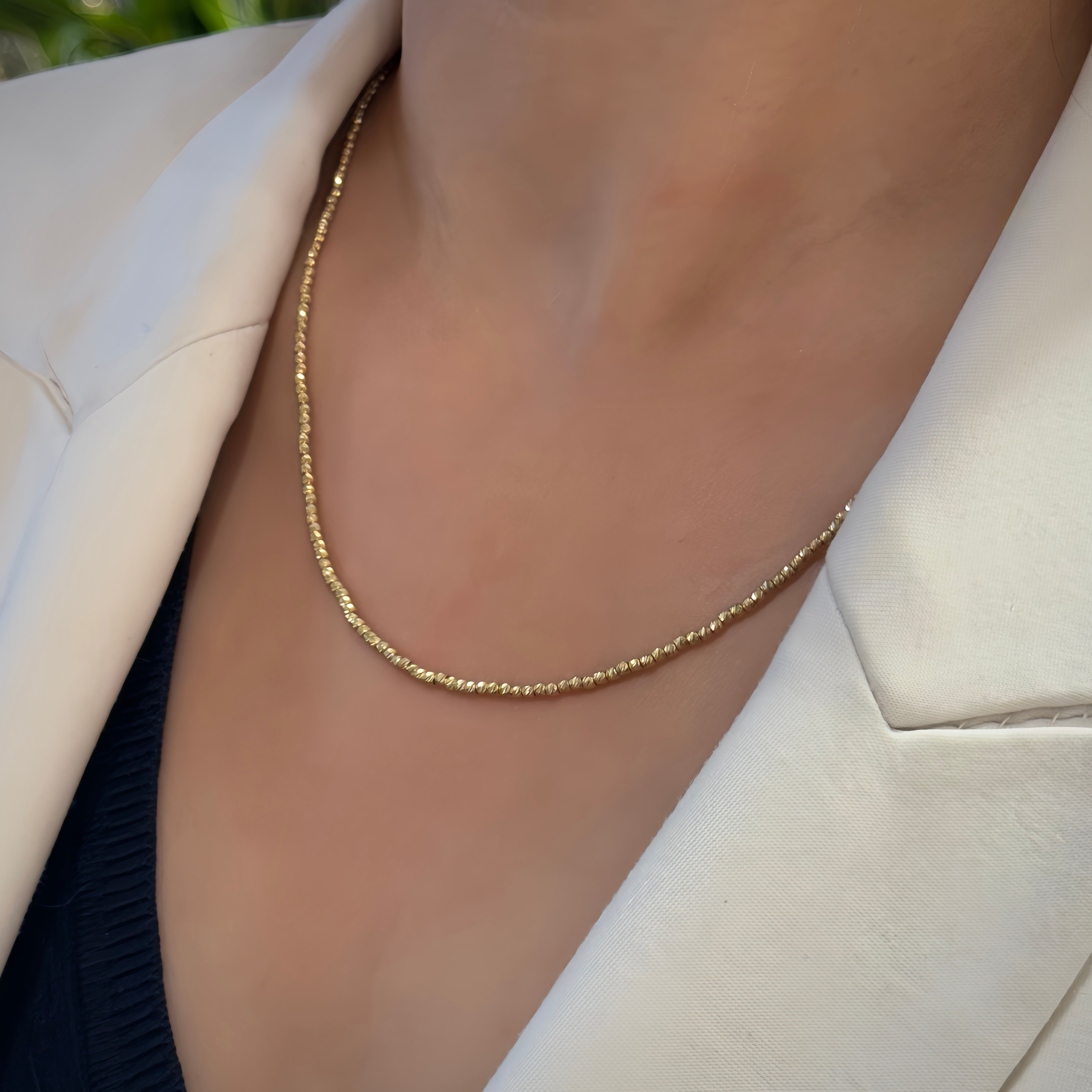 Diamond Cut 14k Gold Beads Chain