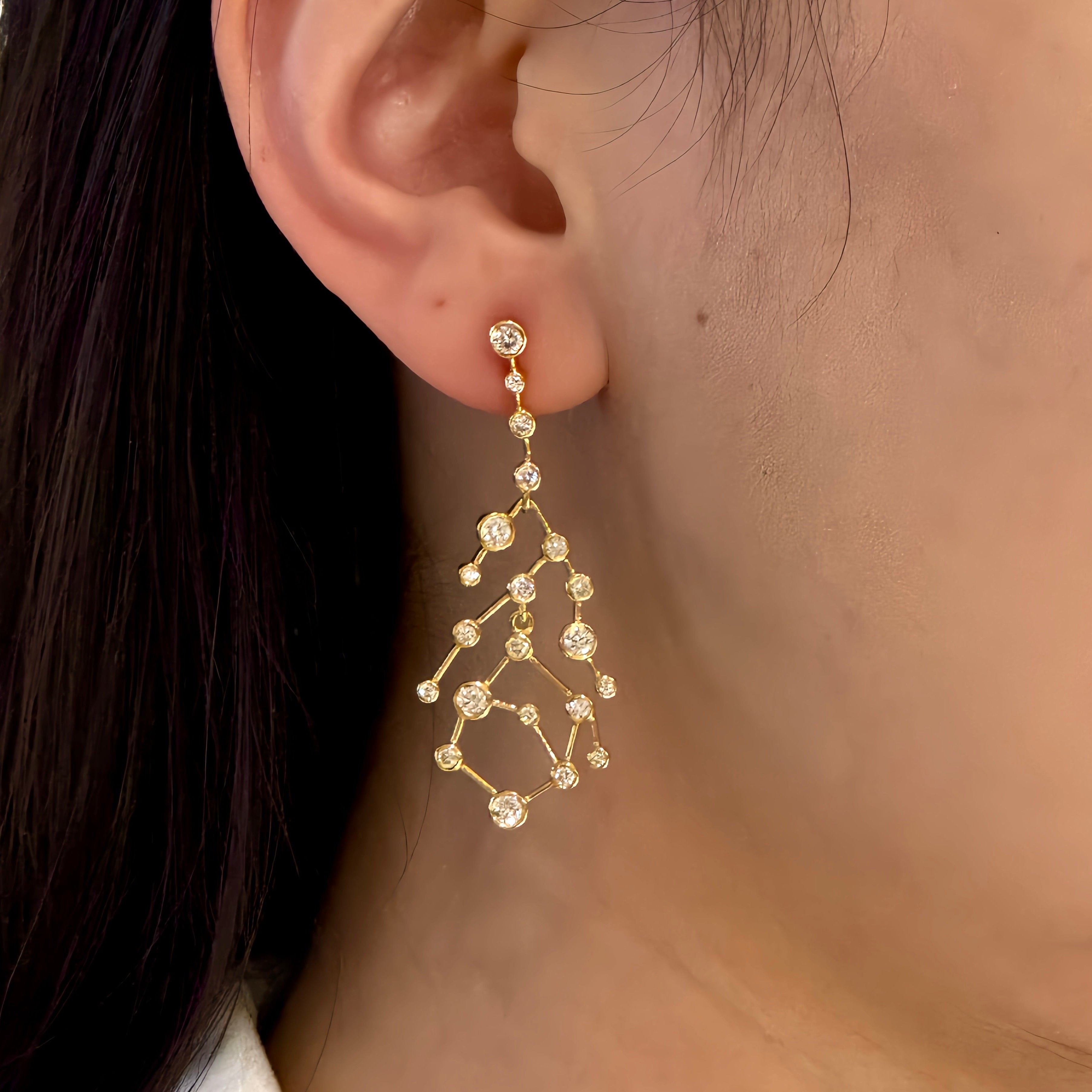 Galaxy Drift Lab Grown Diamond Vermeil Earrings