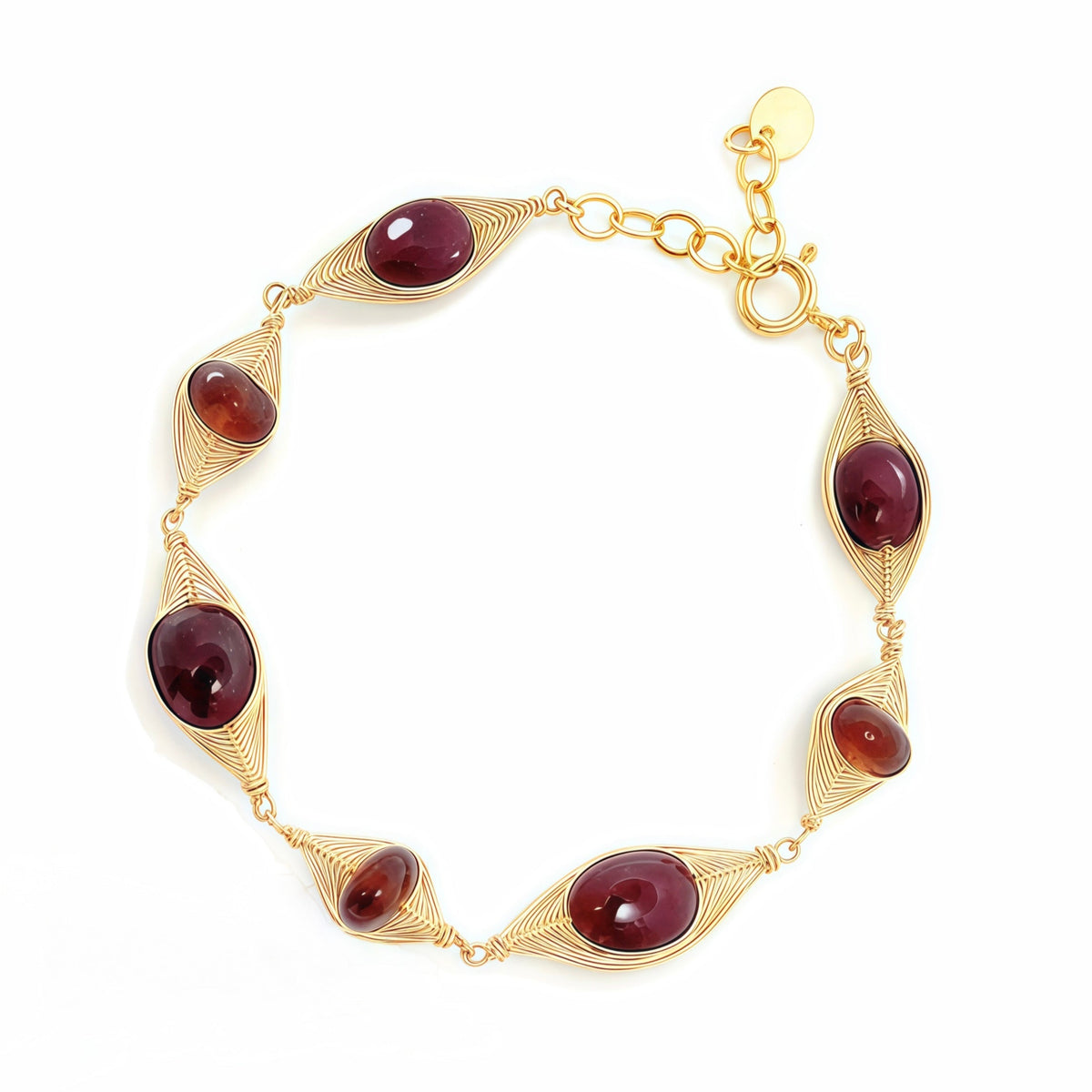 Hagia Gold Wired Garnet Bracelet
