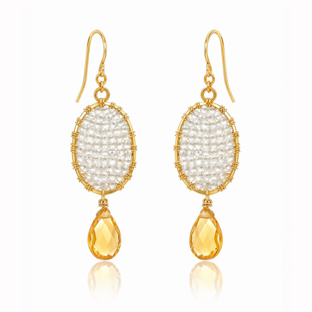 Grenada Earrings- Citrine