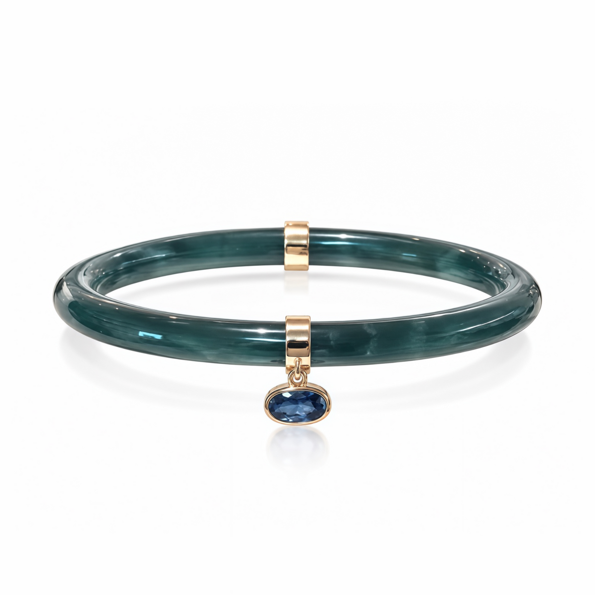 Guatemala Jade Bangles Diamond Gem 14K