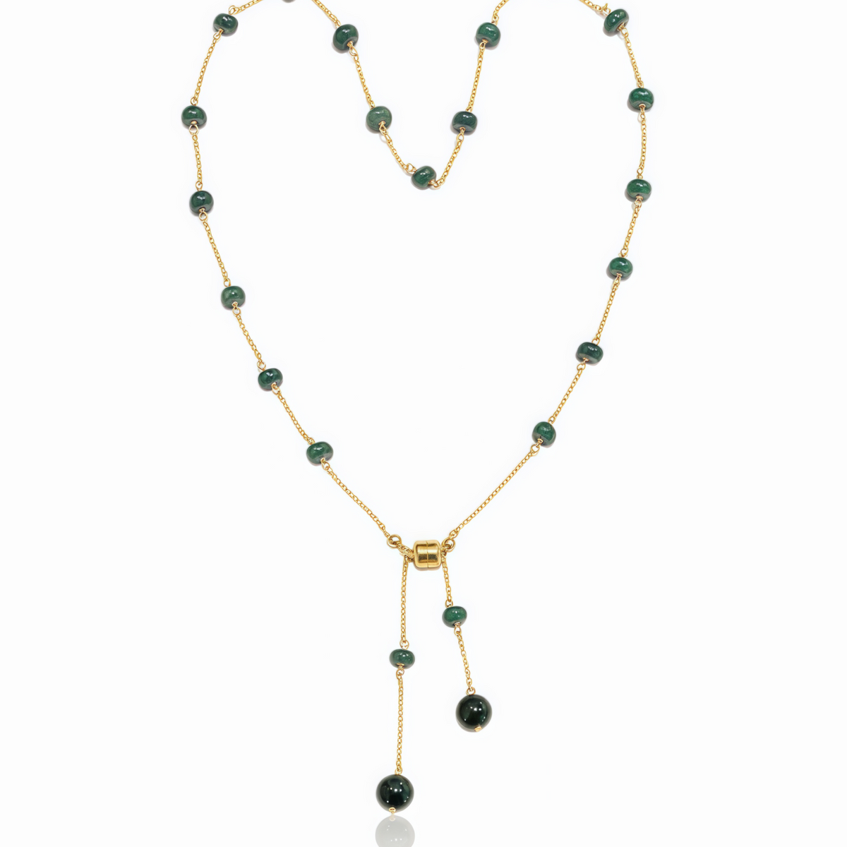 Maya Guatemala Jade Lariat Necklace