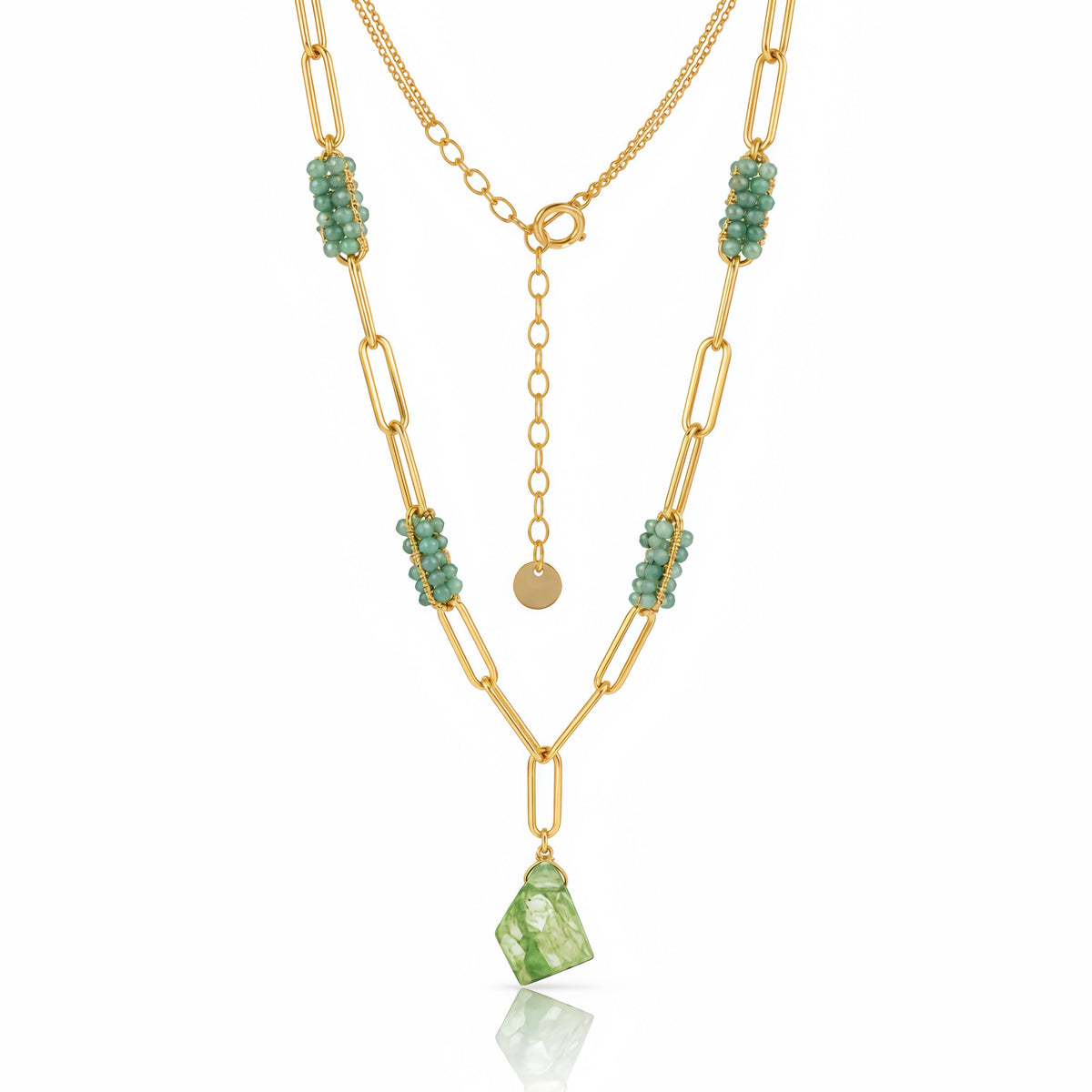 Polina Greenery Necklace Green Kyanite Drop