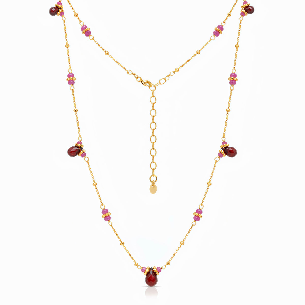 Flapper Chic Gem Necklace - Garnet