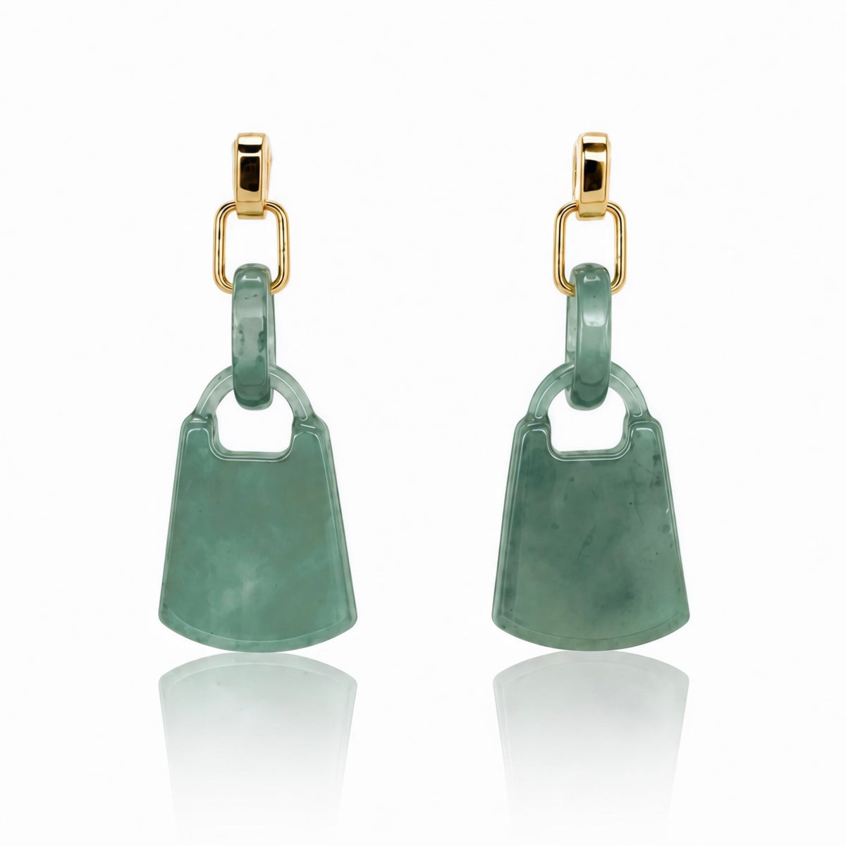 Guatemala Jade Earrings  In 14K