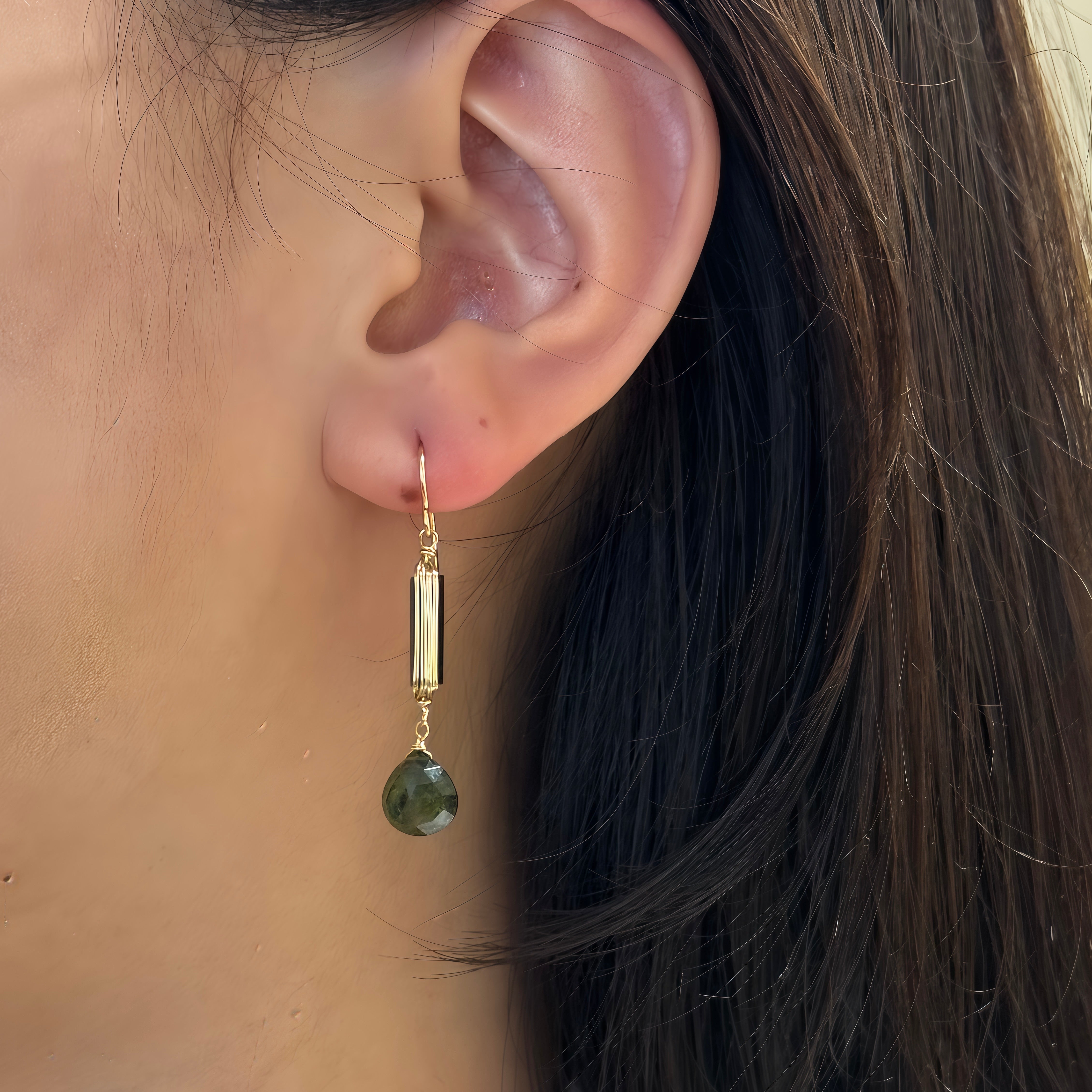 Heidi Tourmaline Wired Gem Drop Earrings