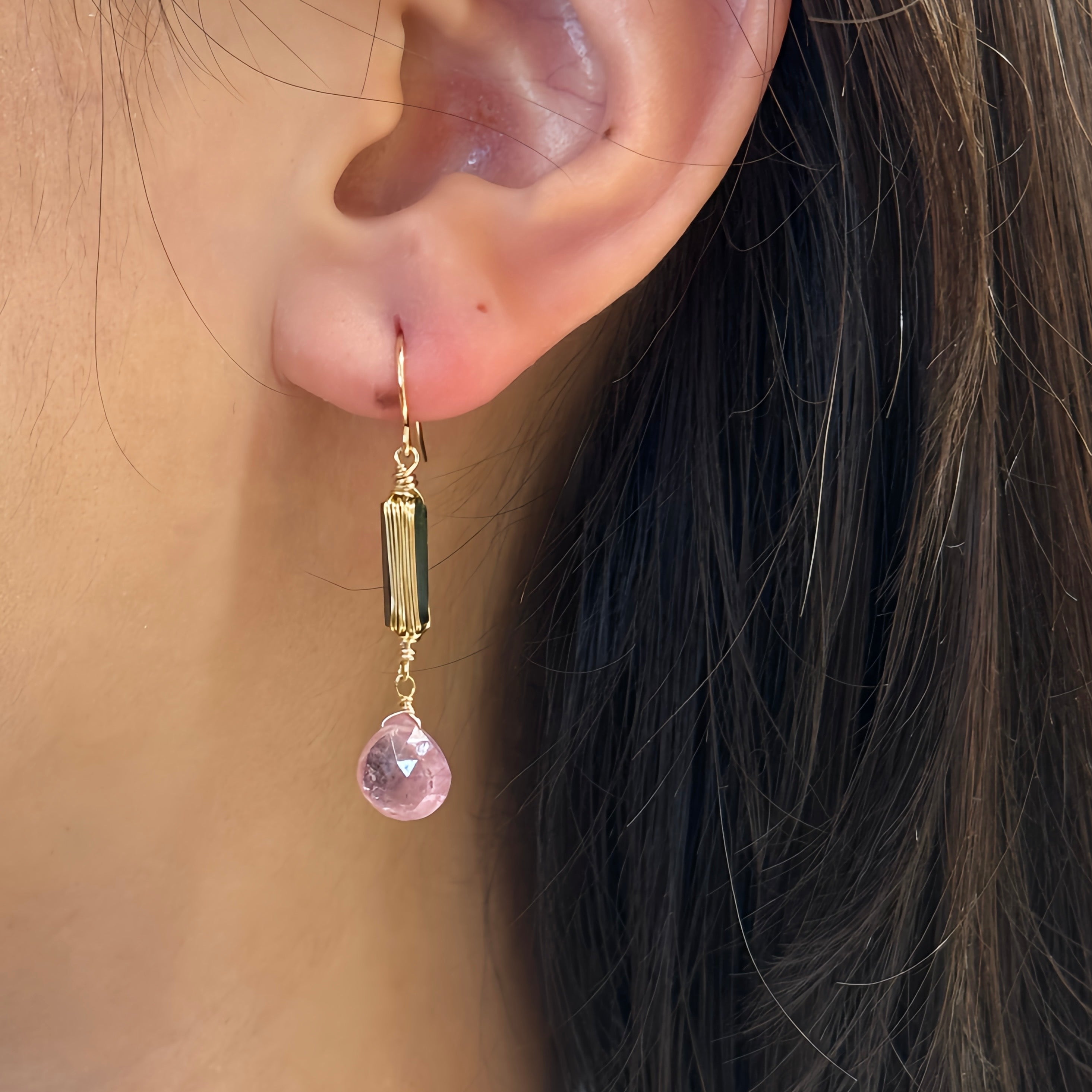 Heidi Tourmaline Wired Gem Drop Earrings