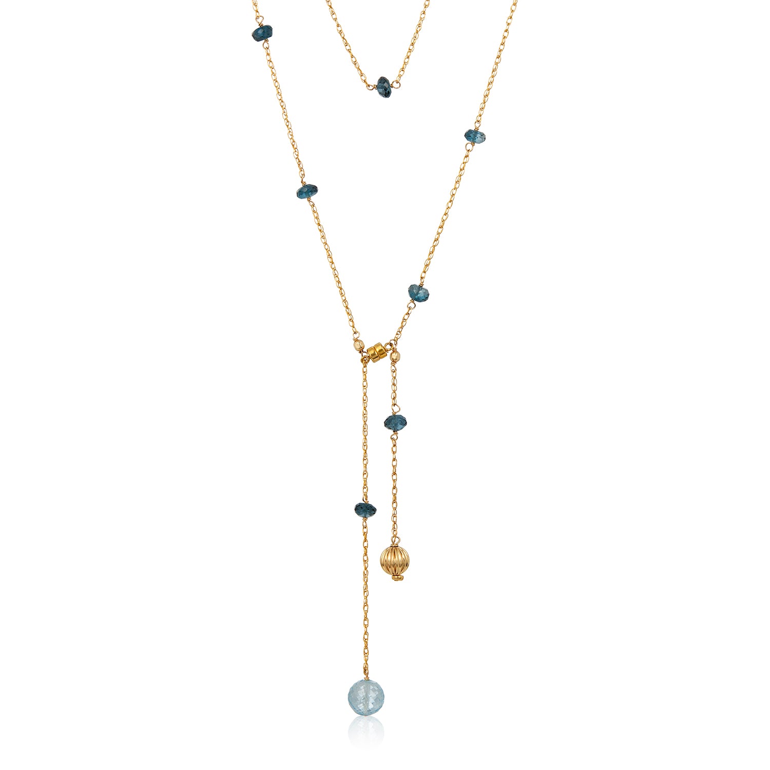 Kelly Gem Lariat Drop Necklace